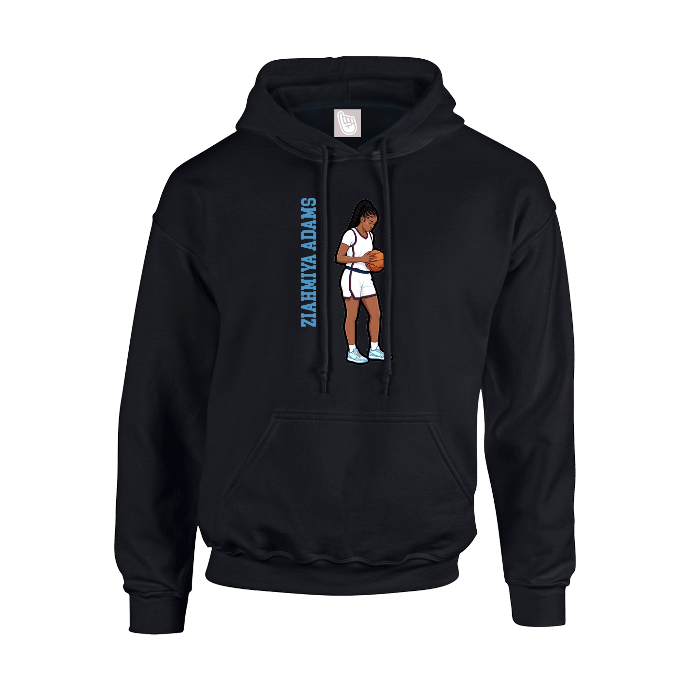 Youth Hoodie — Name Vertical in Black
