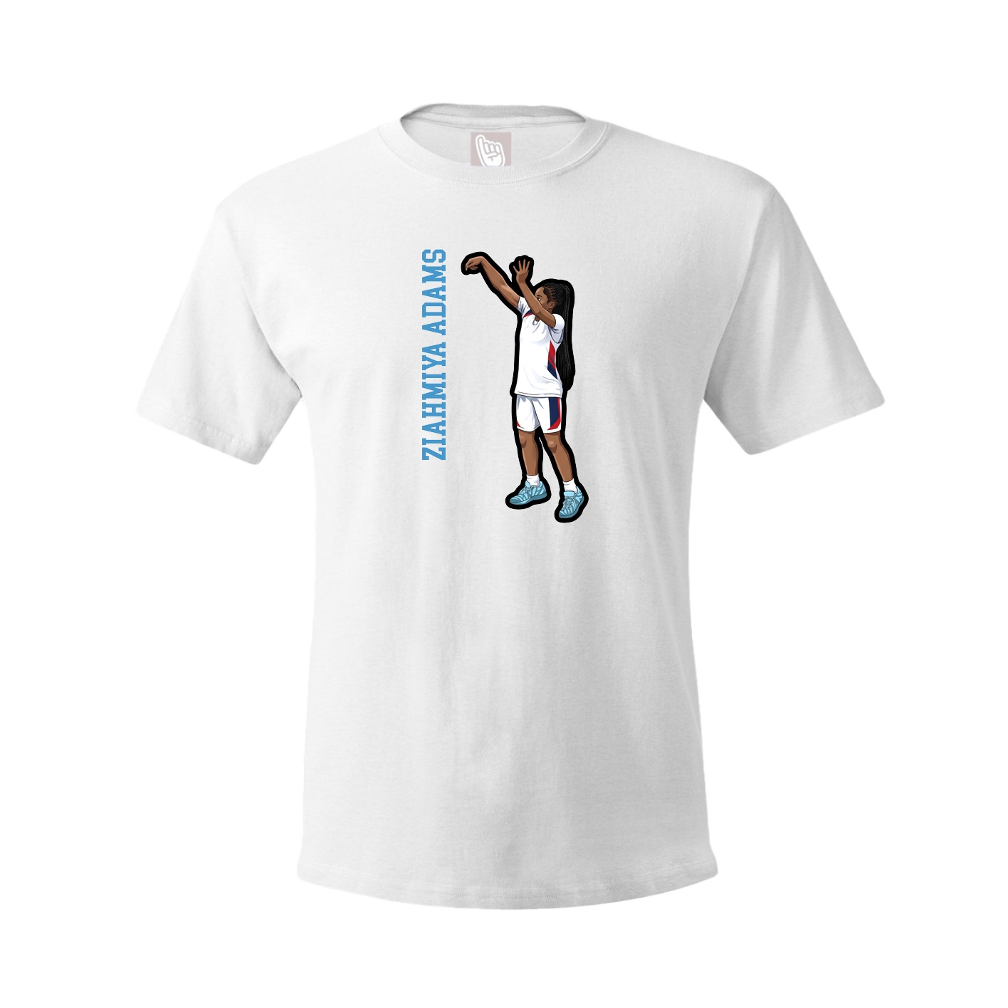 Youth Tee — Name Vertical in White