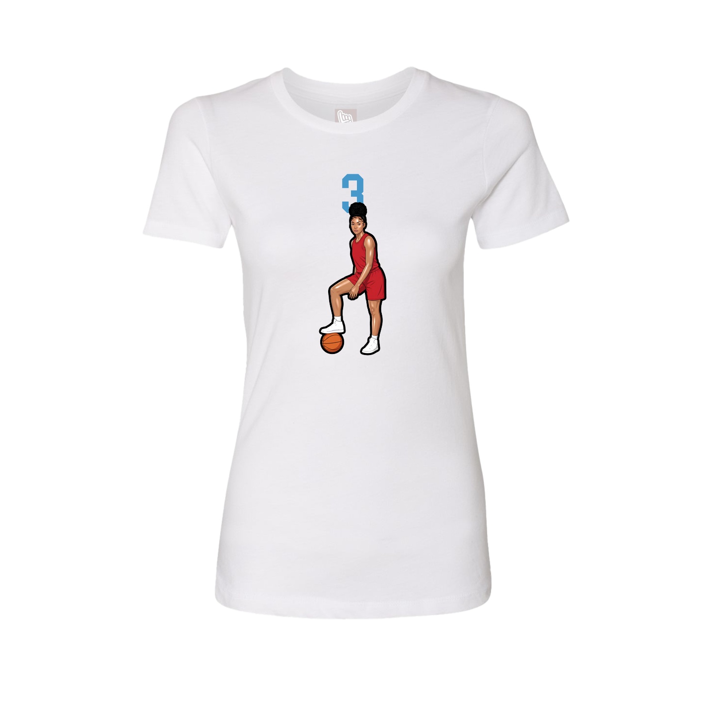 Fitted Women's Tee — Number Top in White
