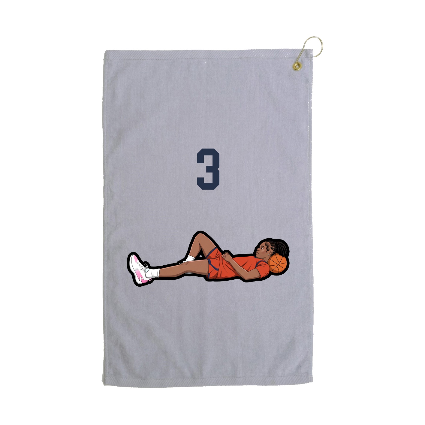 Golf Towel — Number Top in Grey
