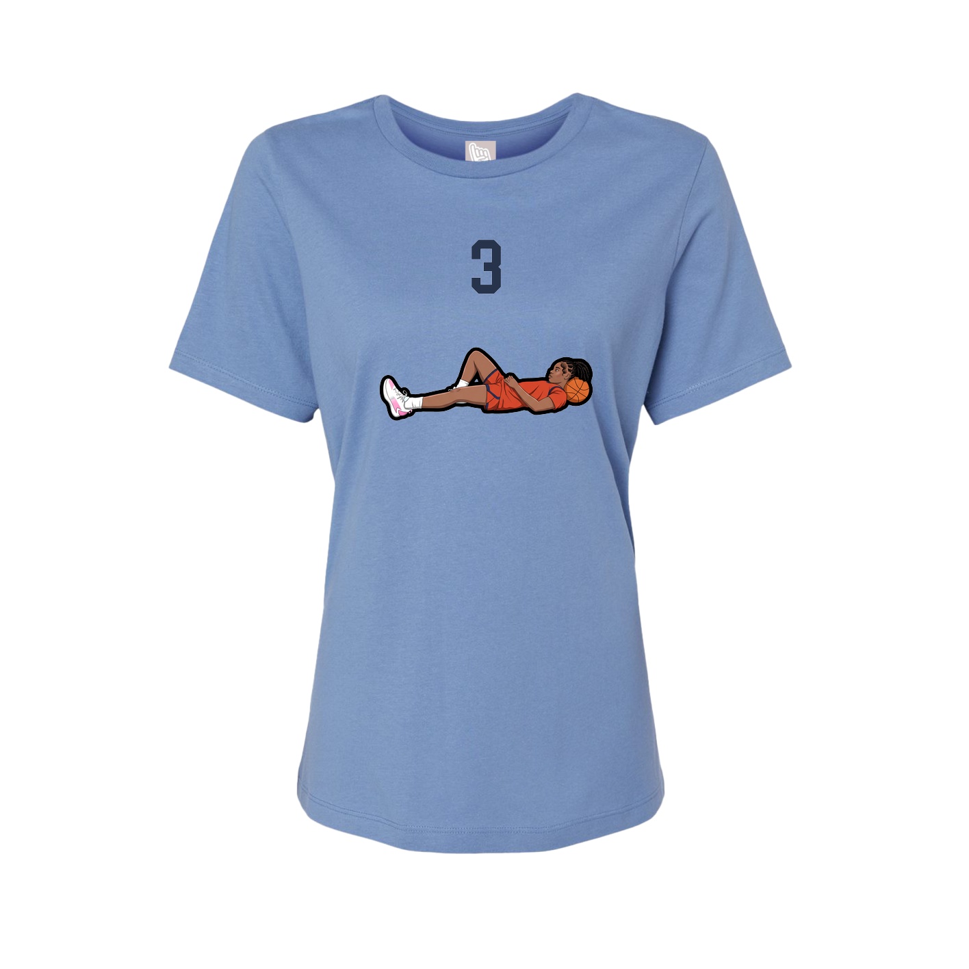 Fitted Women's Tee — Number Top in Powder Blue