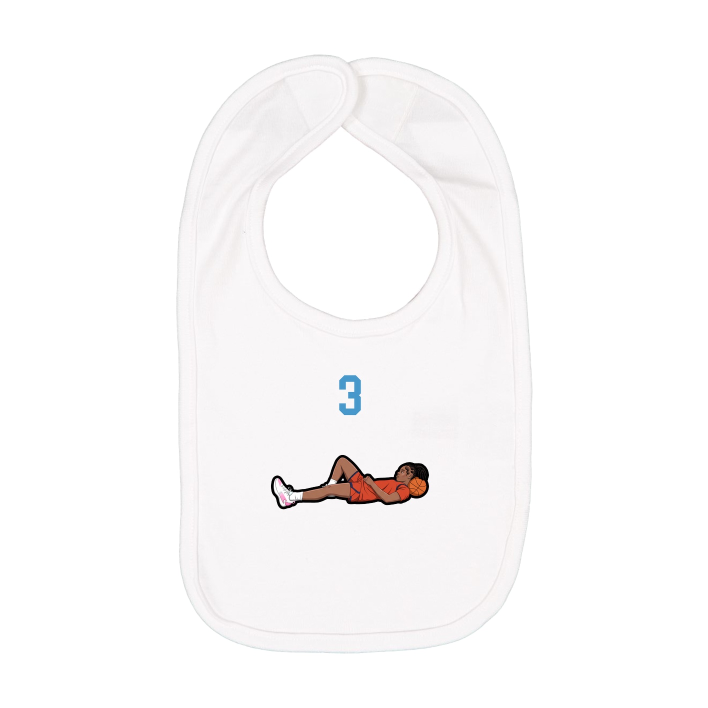 Infant Bib — Number Top in White