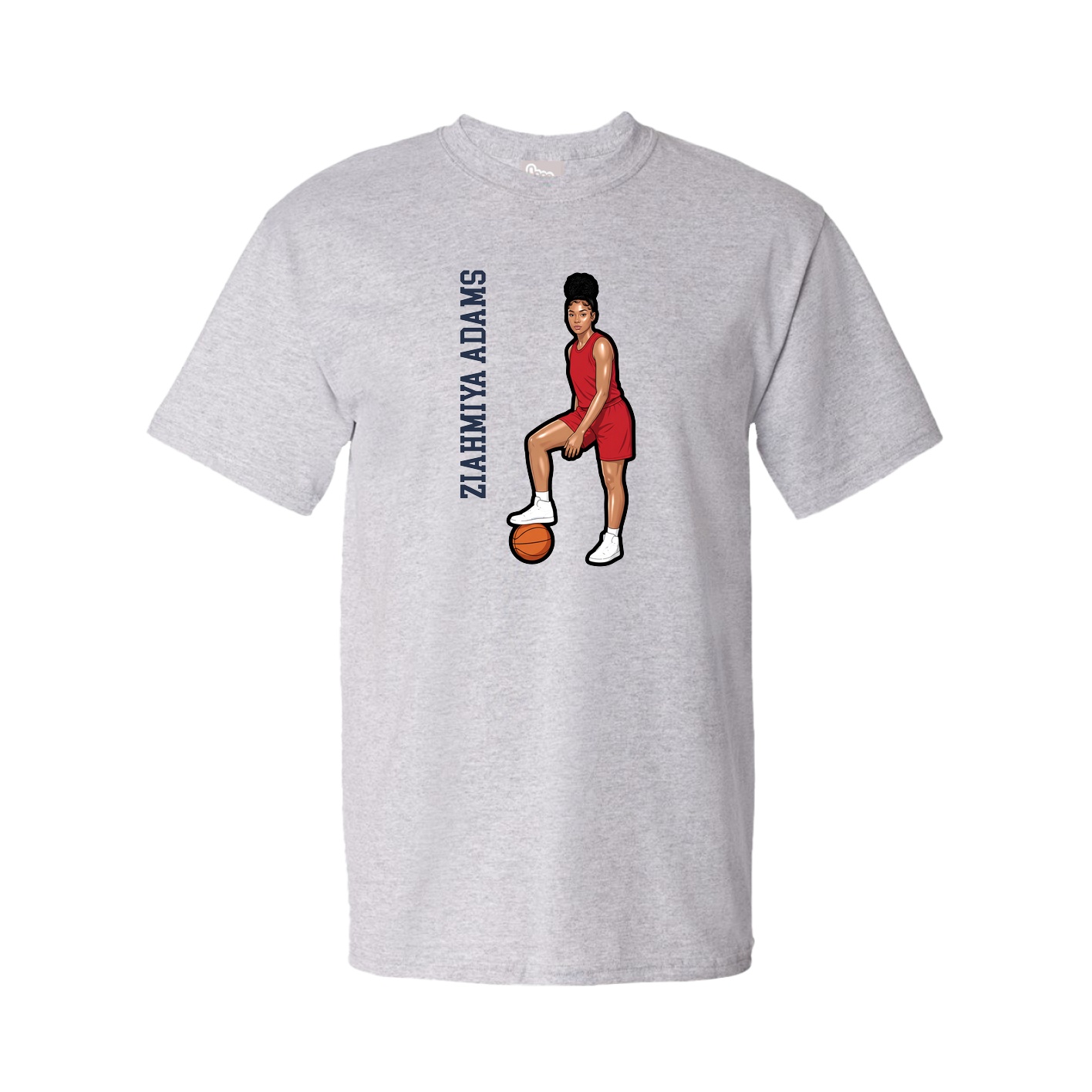 Youth Tee — Name Vertical in Grey