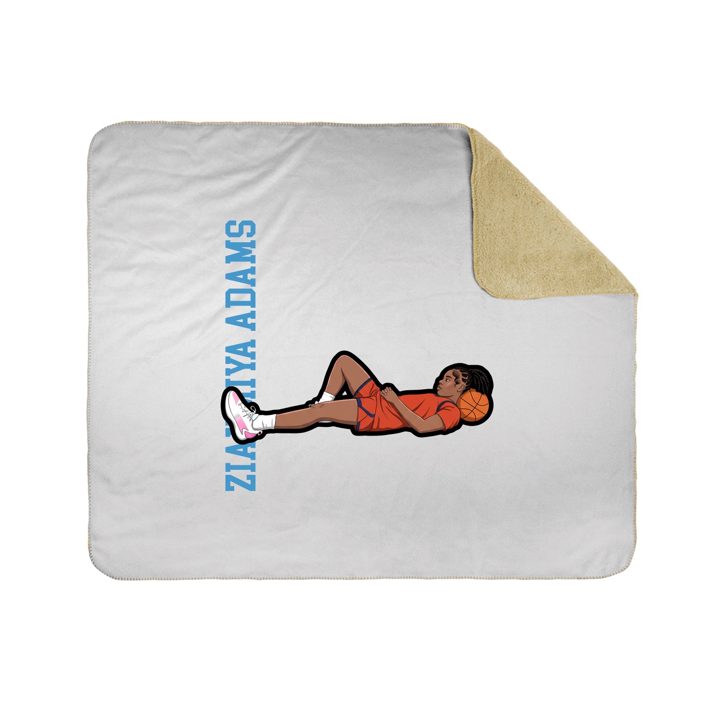 Throw Blanket — Name Vertical in White