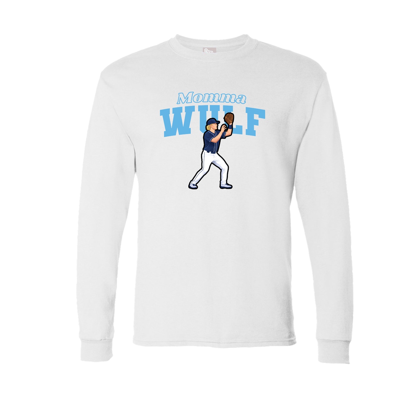 Long Sleeve Tee — Mothers Day Block in White