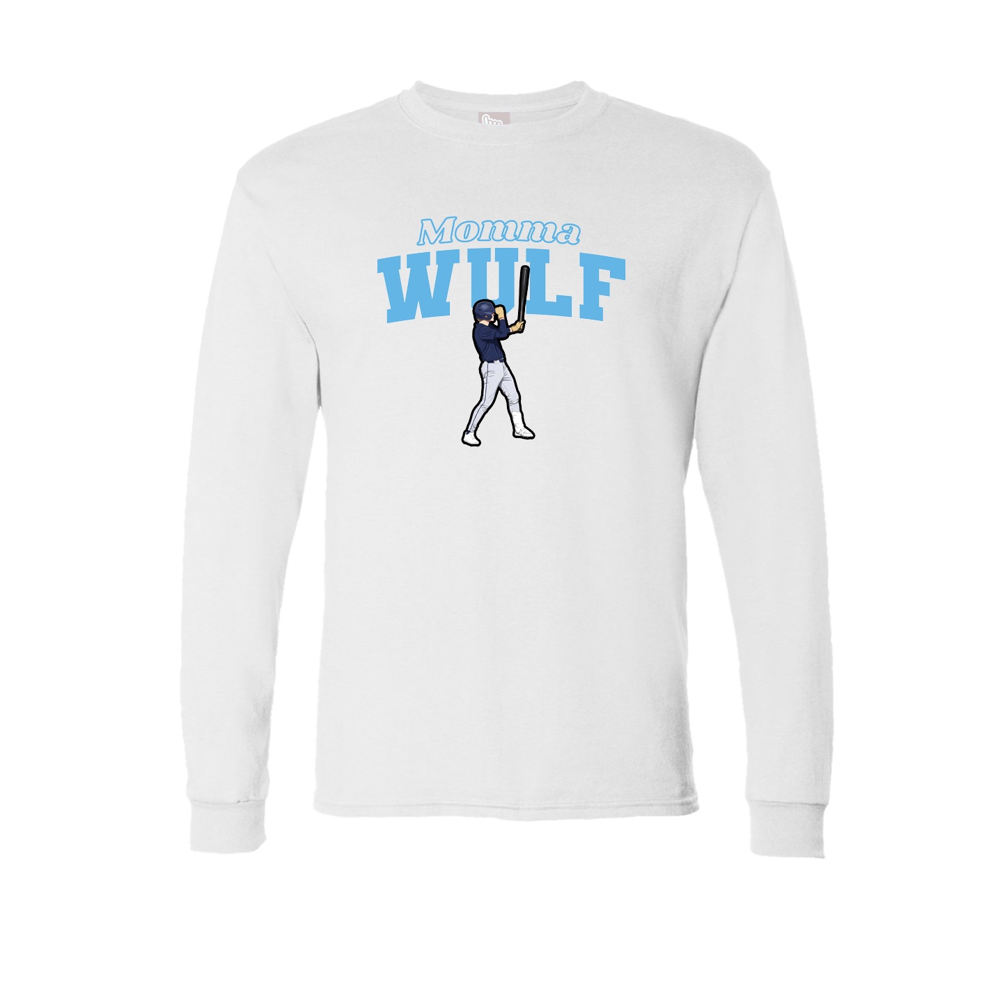 Long Sleeve Tee — Mothers Day Block in White