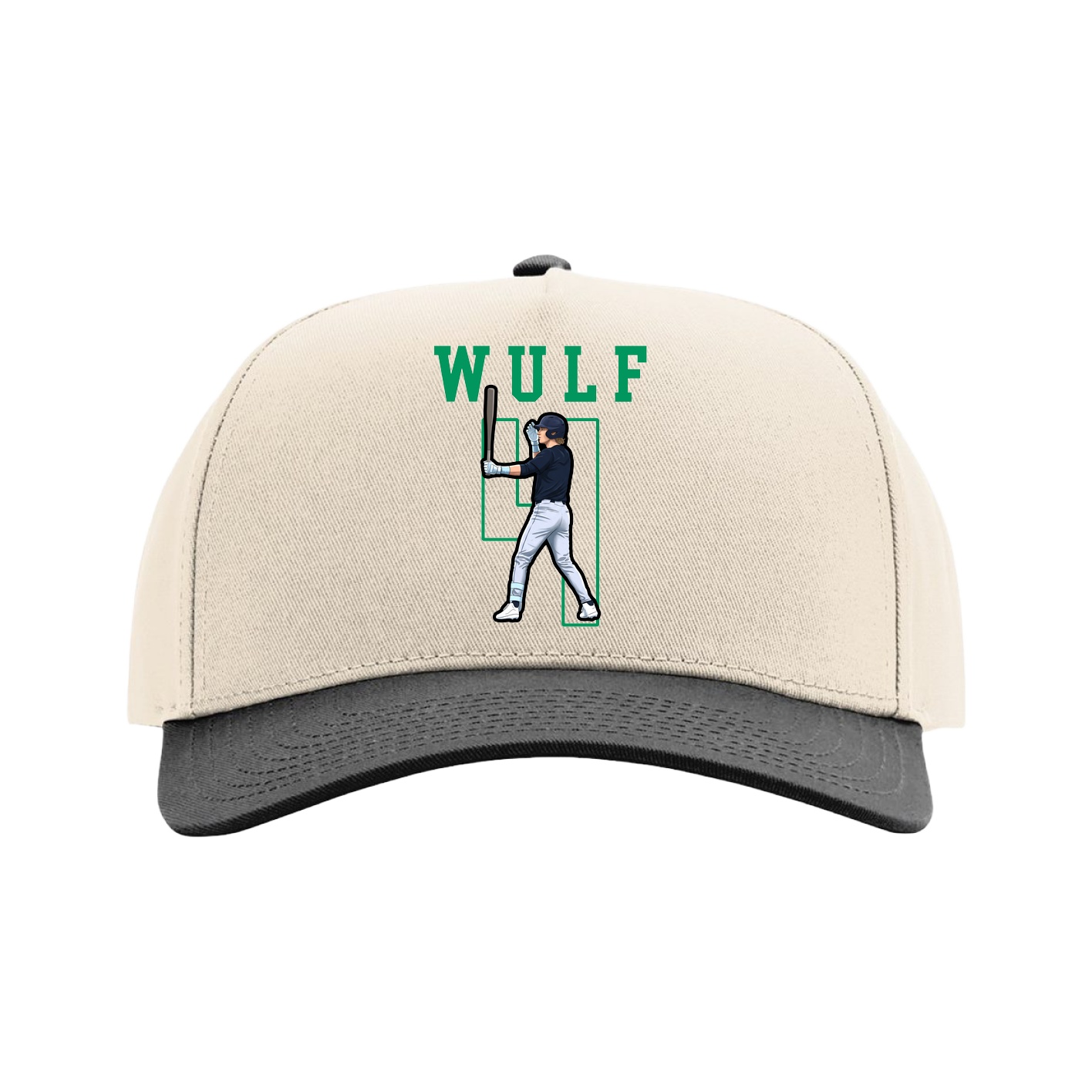 Full Fabric Five-Panel Champ Cap — Shirsey in Cream/Black