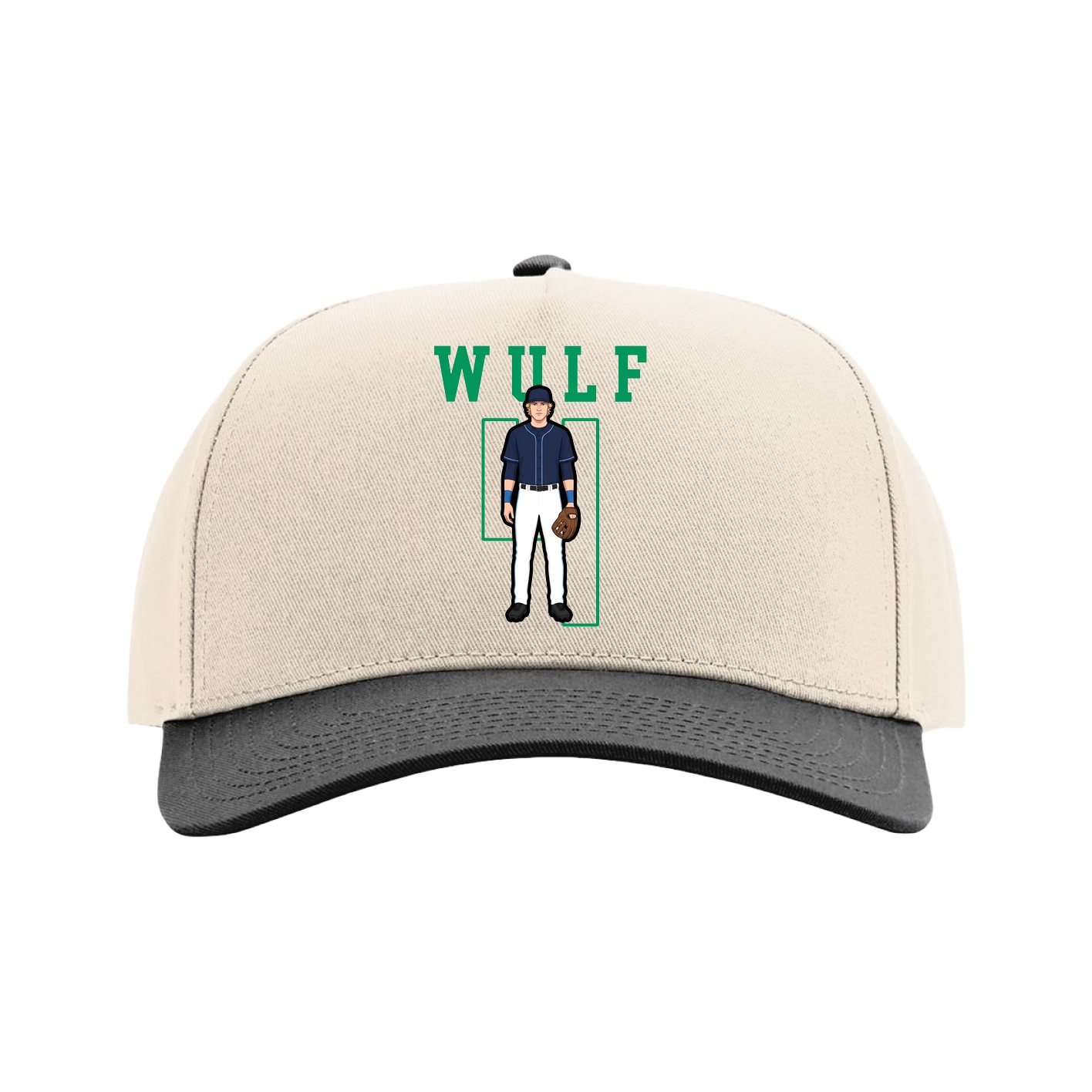 Full Fabric Five-Panel Champ Cap — Shirsey in Cream/Black