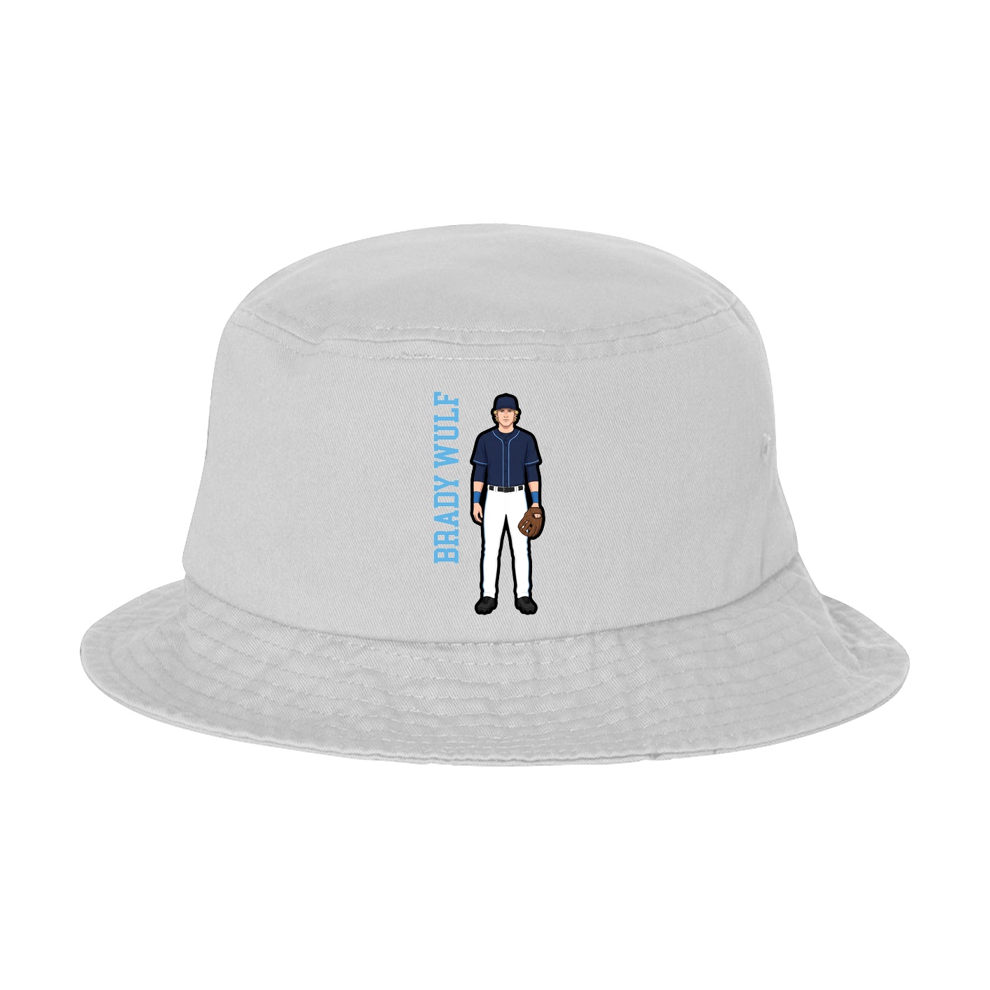 Bucket Cap — Name Vertical in White