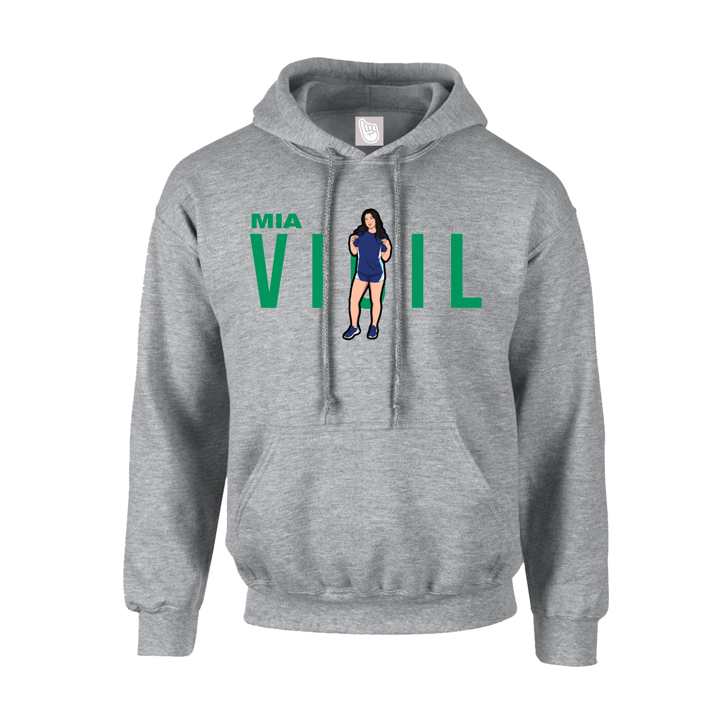 Hoodie — Player Name in Grey