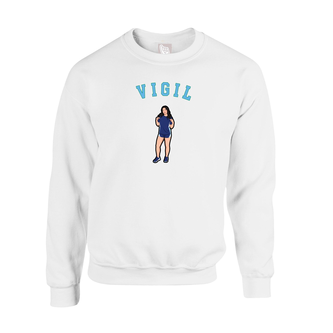 Fleece Crew — Shirsey Arch in White