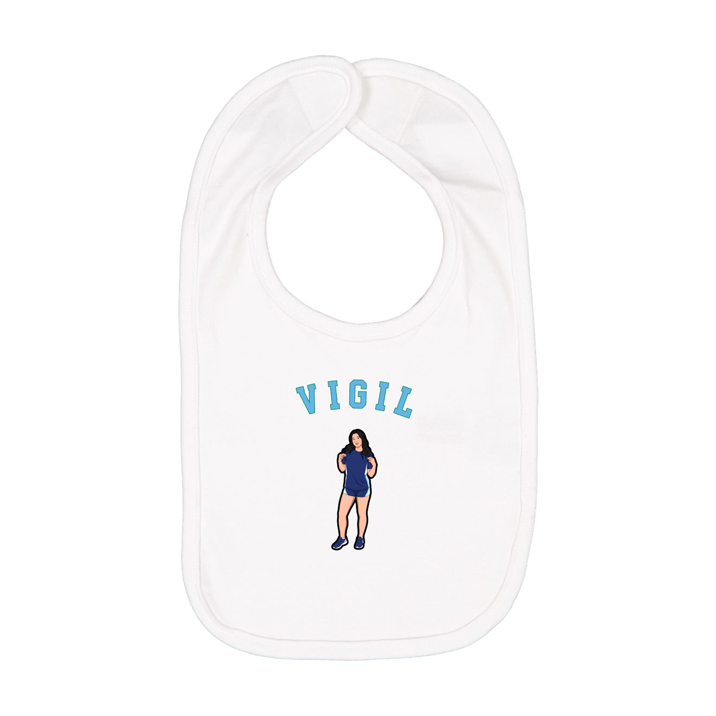Infant Bib — Shirsey Arch in White