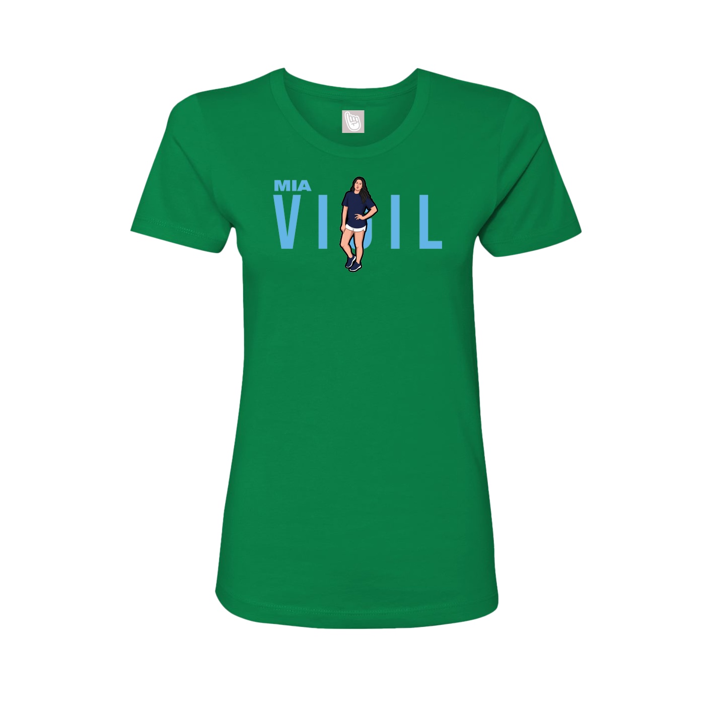 Fitted Women's Tee — Player Name in Green