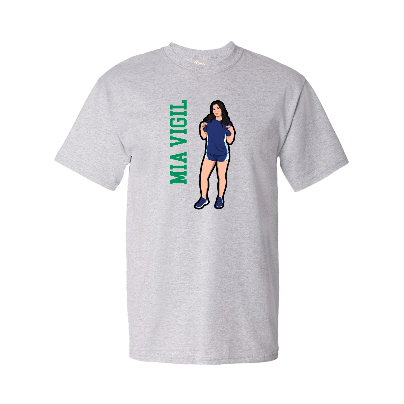 Tee — Name Vertical in Grey