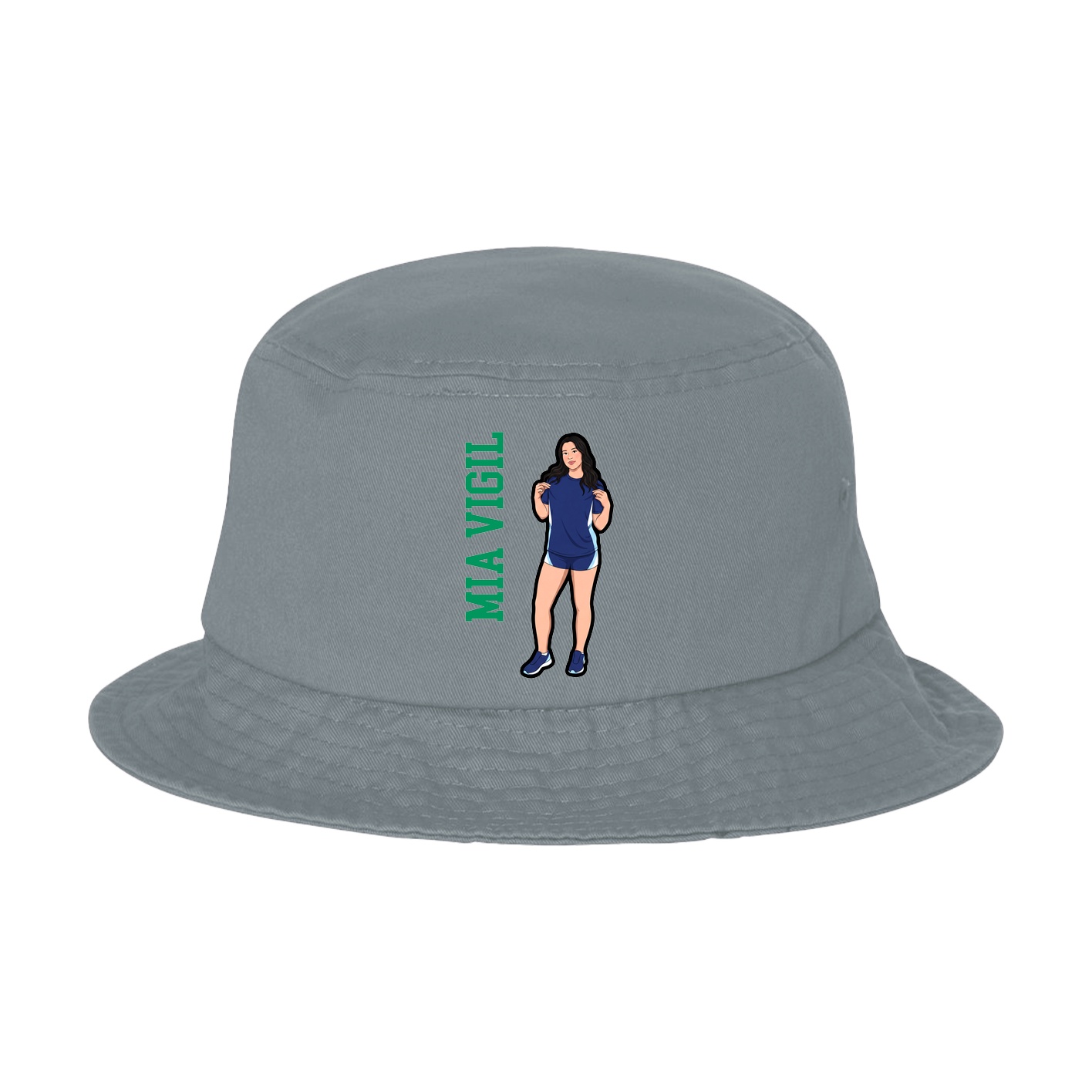 Bucket Cap — Name Vertical in Grey