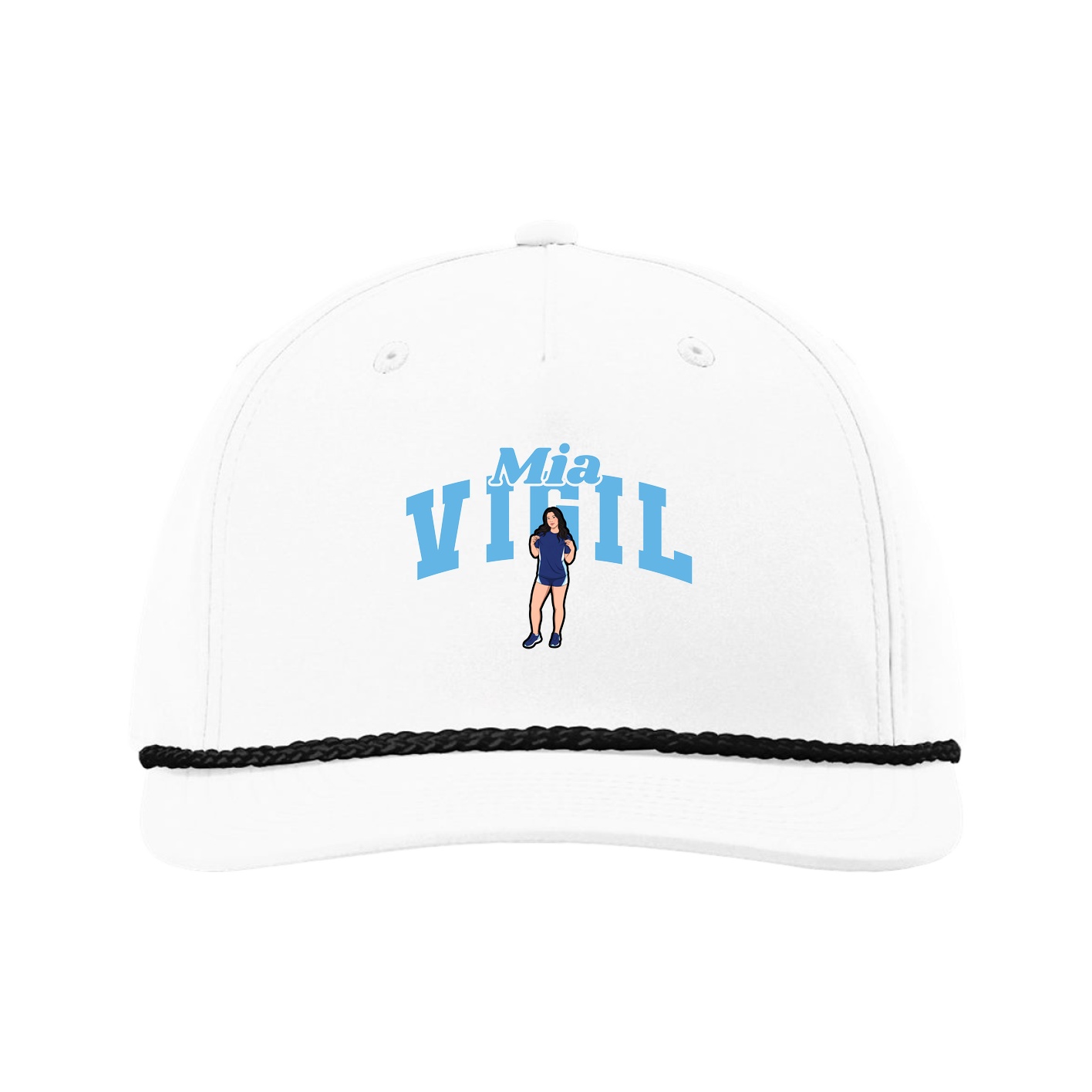 Five-Panel Classic Rope Cap — Signature Arch in White