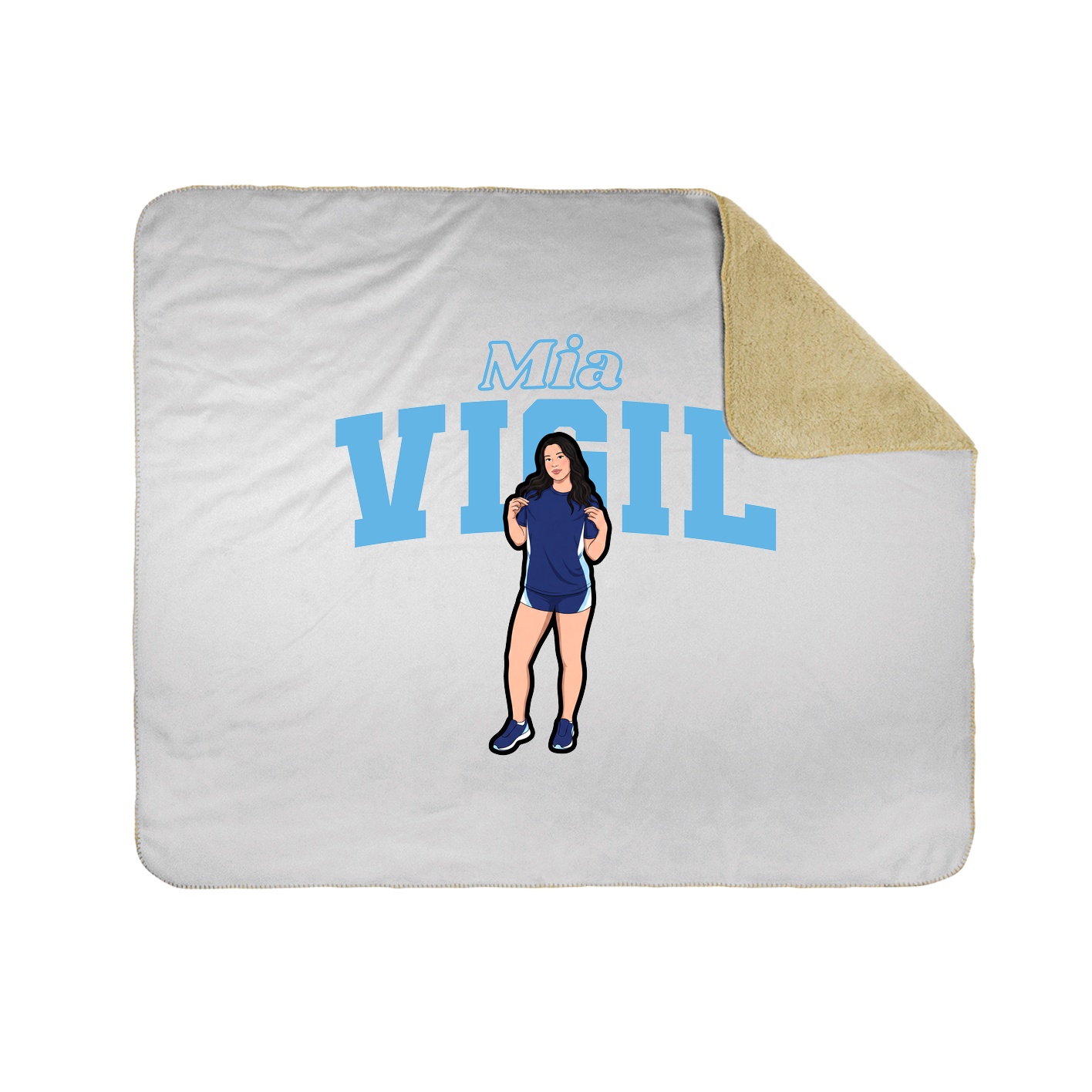 Throw Blanket — Name Arch in White