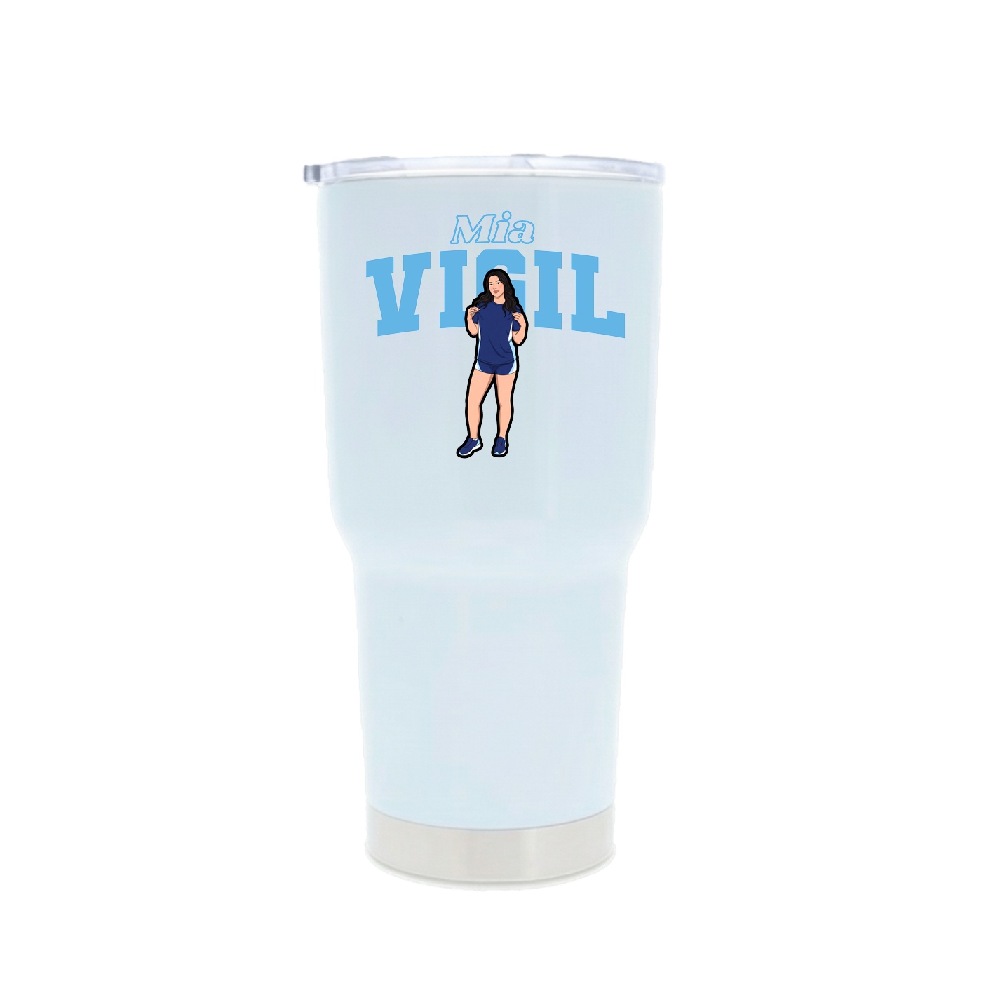 30oz Stainless Steel Tumbler — Name Arch in White