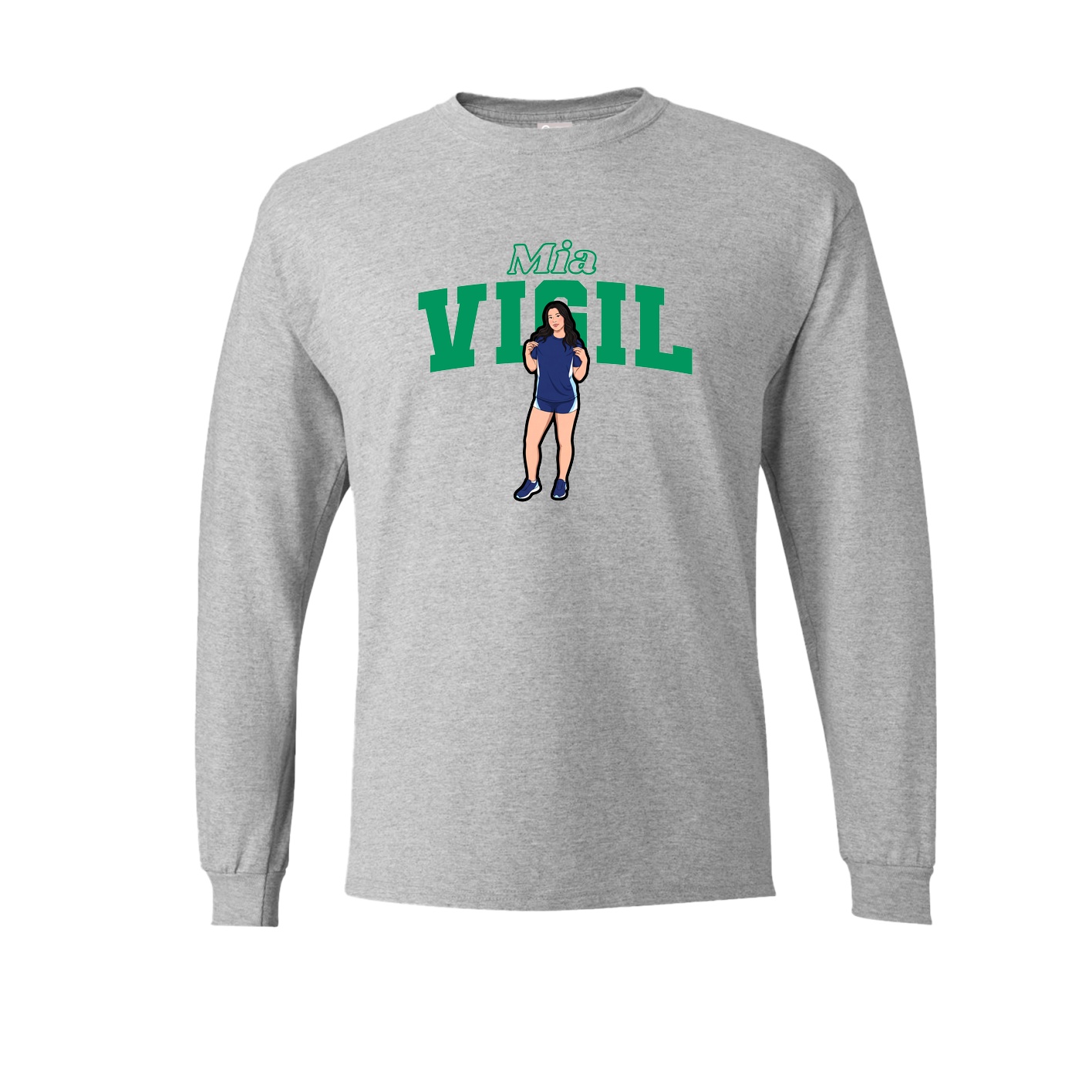 Long Sleeve Tee — Name Arch in Grey