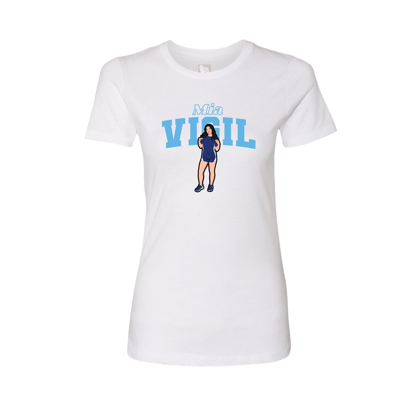Fitted Women's Tee — Name Arch in White
