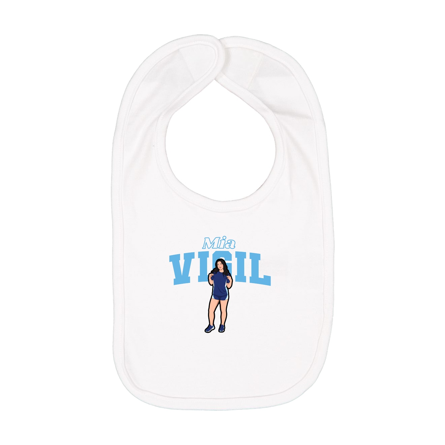 Infant Bib — Name Arch in White
