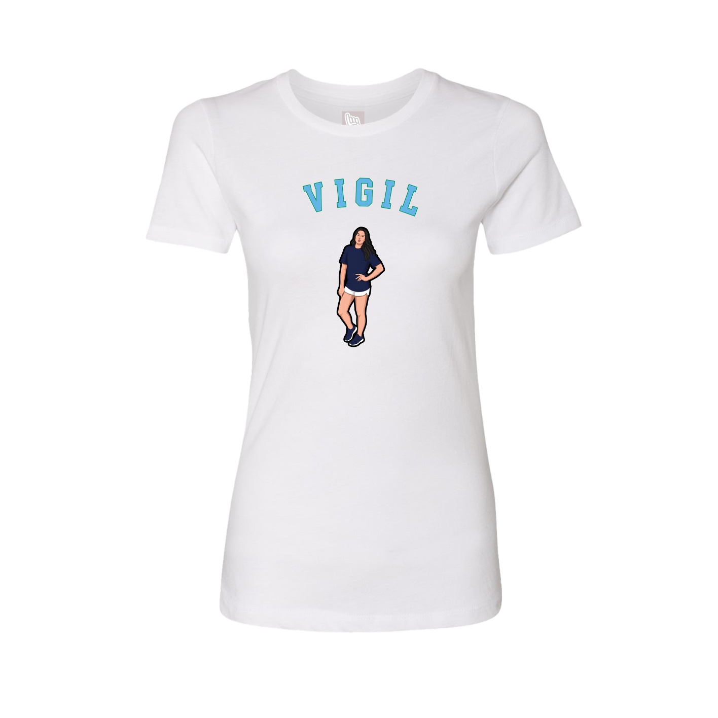 Fitted Women's Tee — Shirsey Arch in White