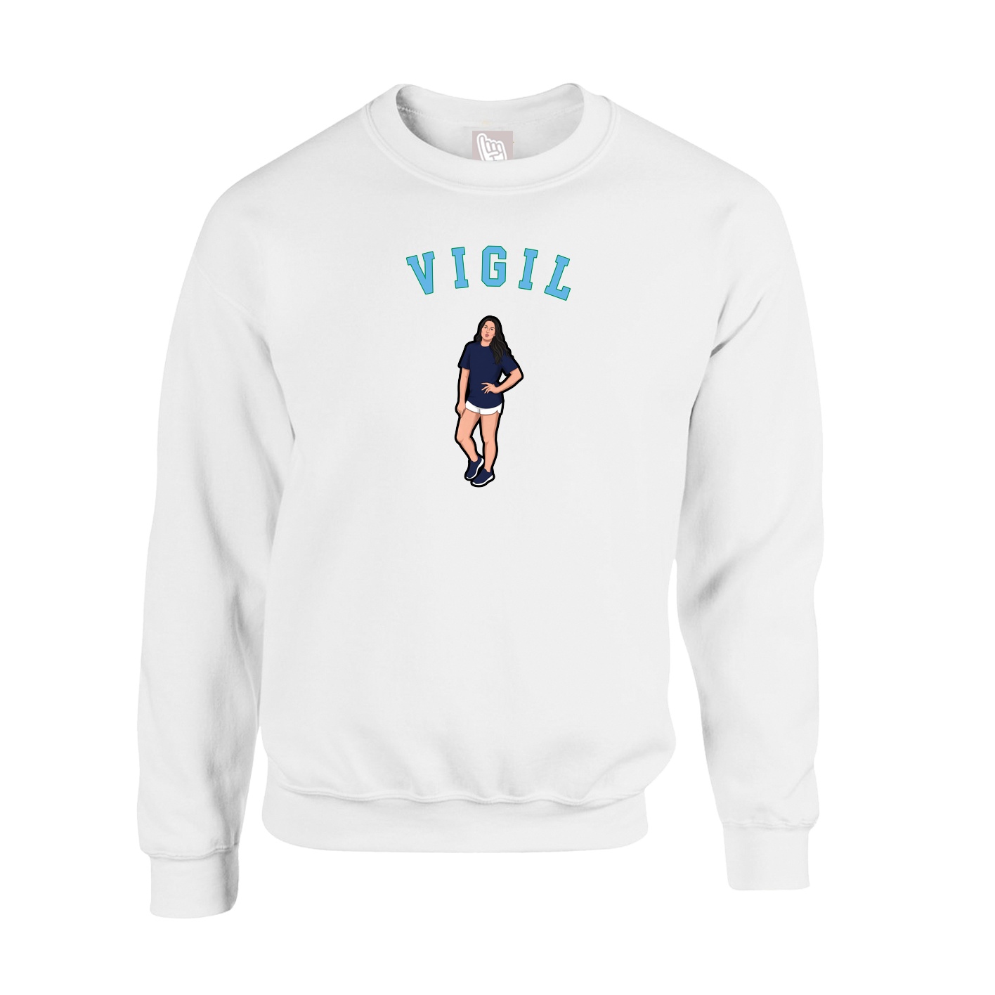 Fleece Crew — Shirsey Arch in White