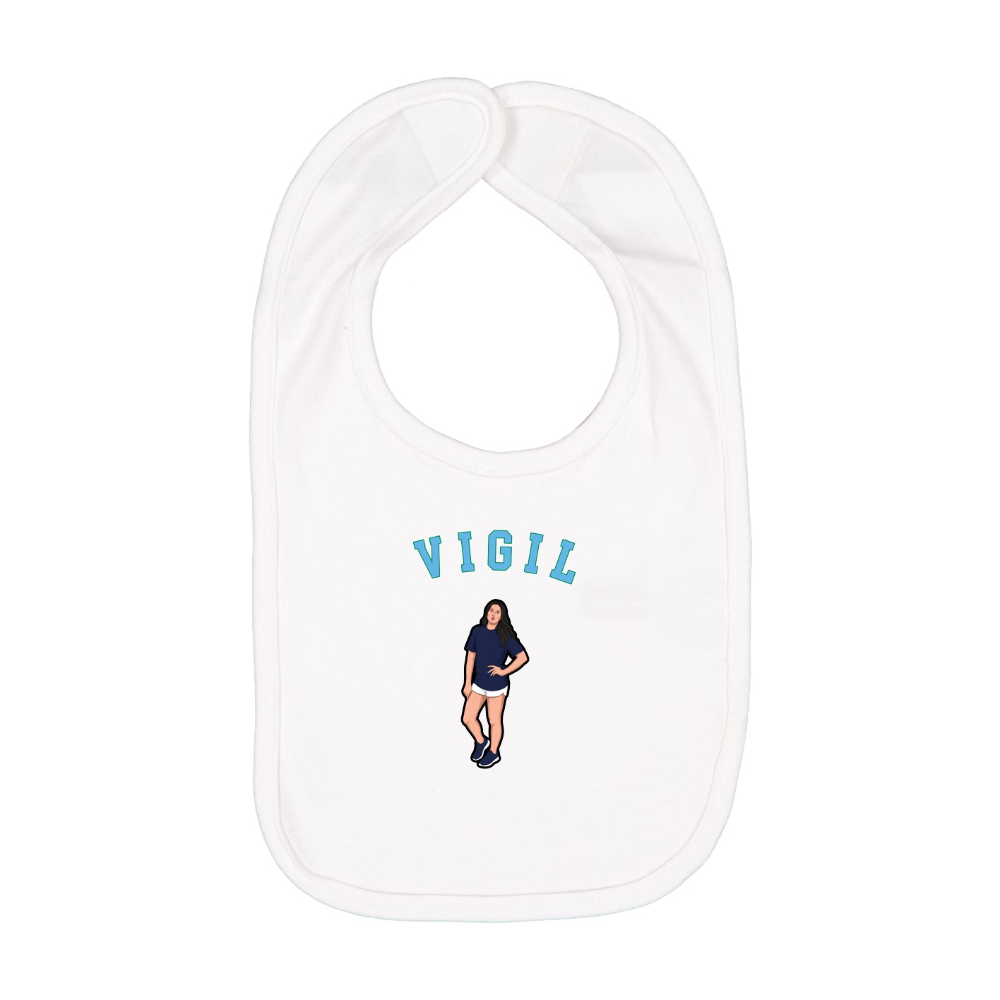 Infant Bib — Shirsey Arch in White