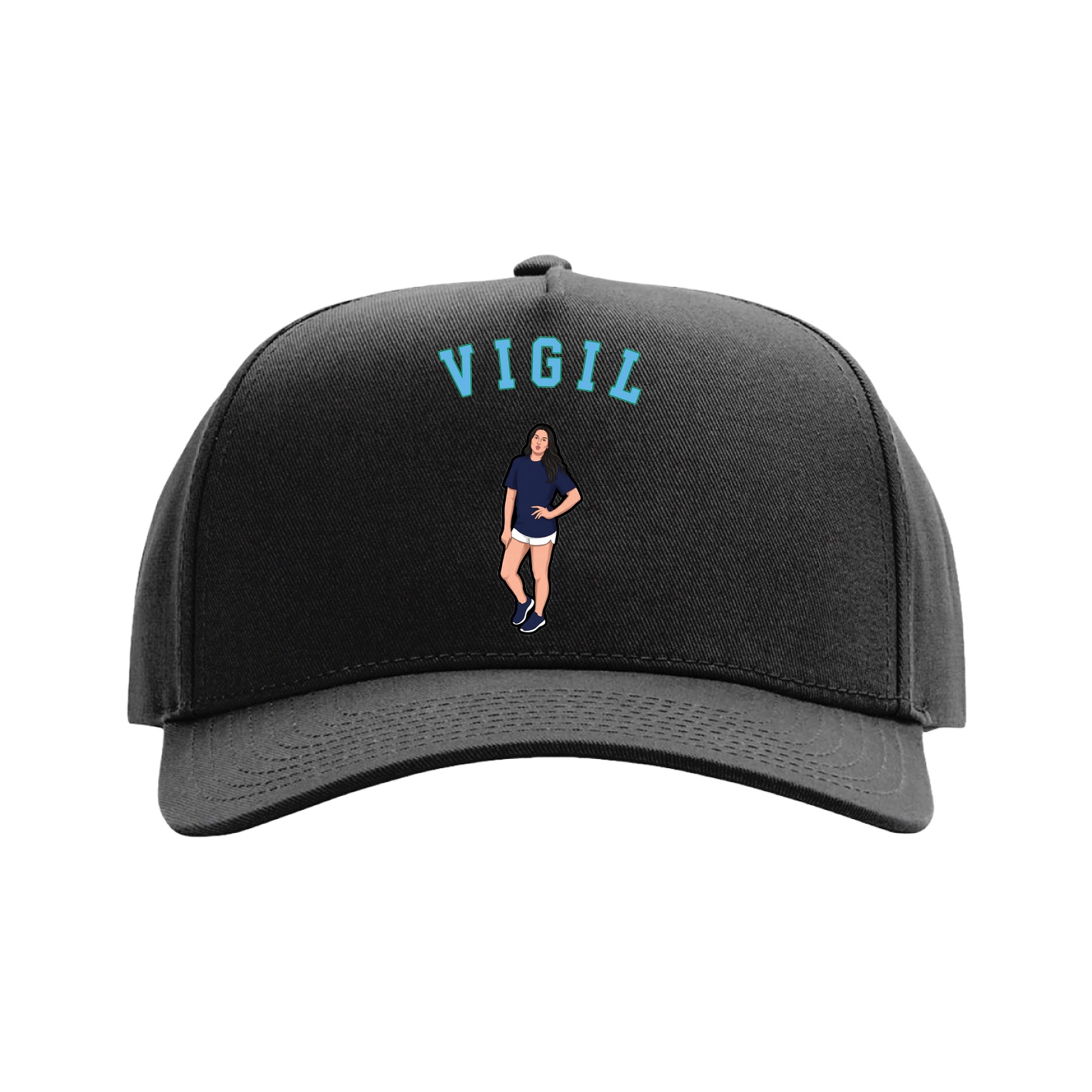 Full Fabric Five-Panel Champ Cap — Shirsey Arch in Black