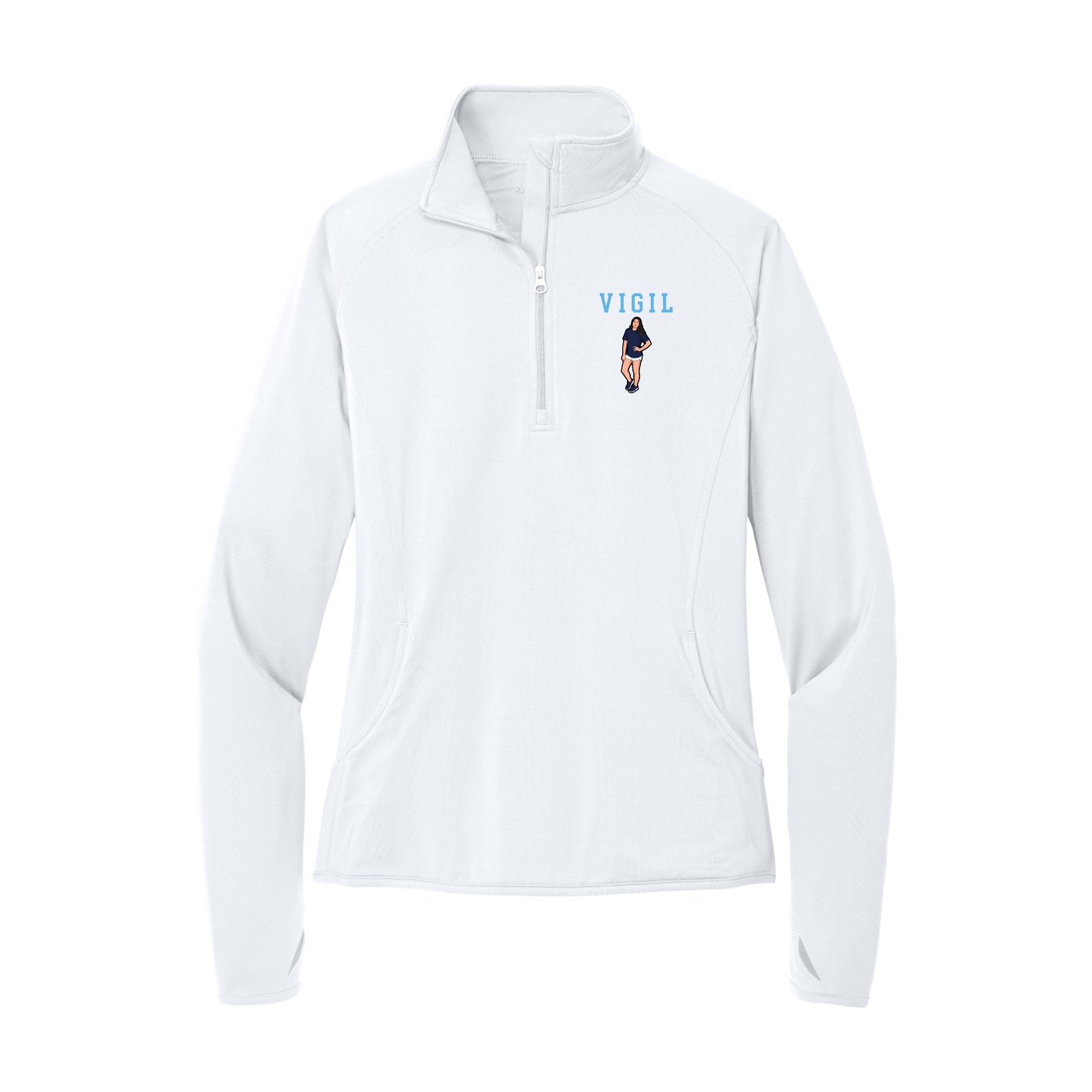 Women's Q-Zip Pullover — Shirsey in White