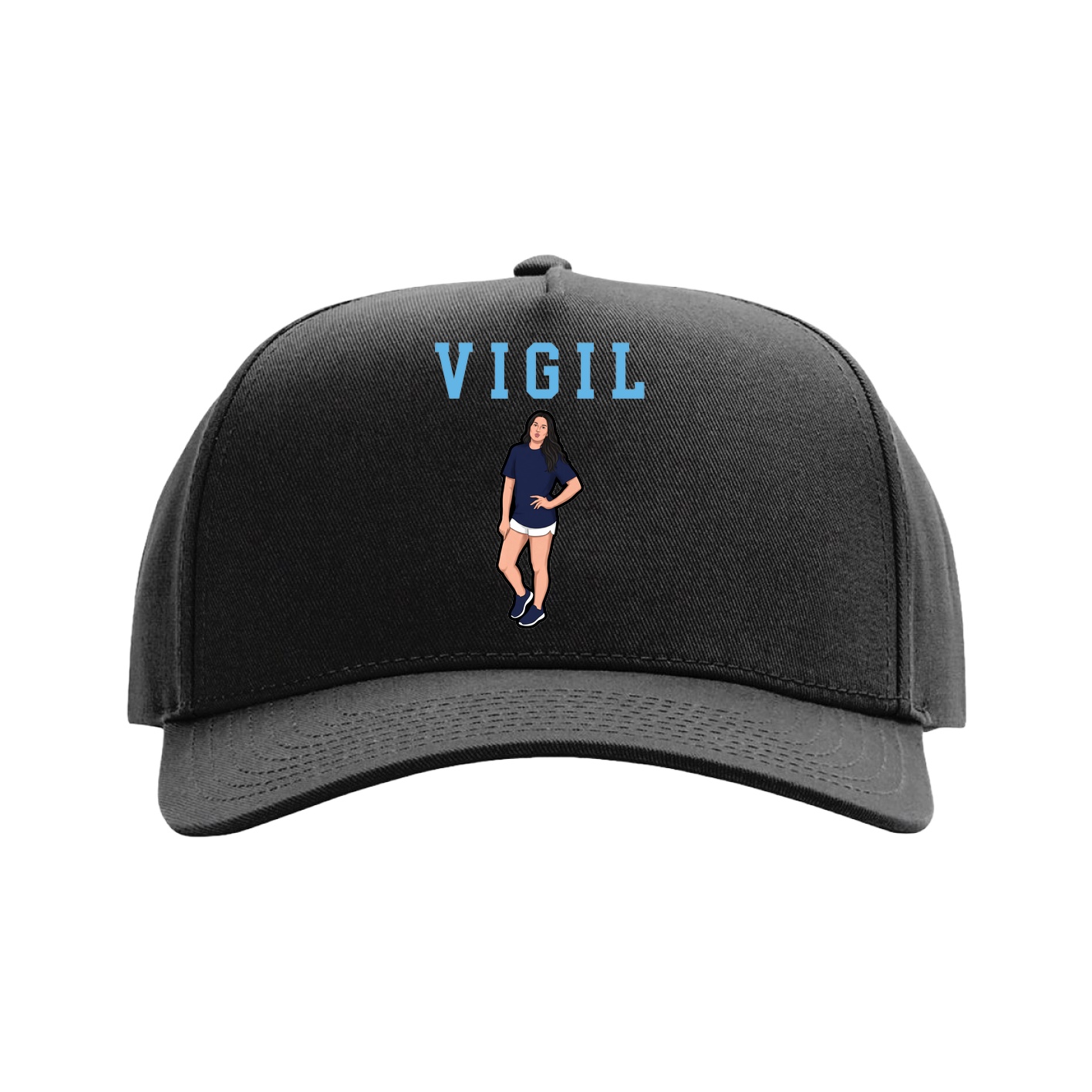 Full Fabric Five-Panel Champ Cap — Shirsey in Black