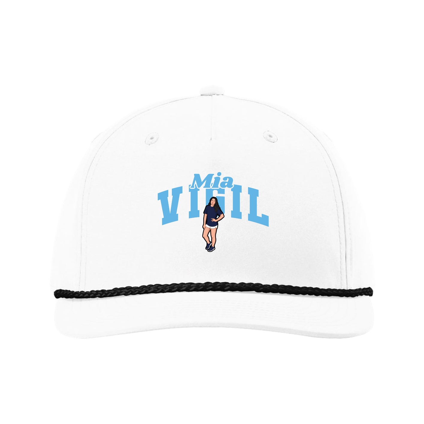 Five-Panel Classic Rope Cap — Signature Arch in White