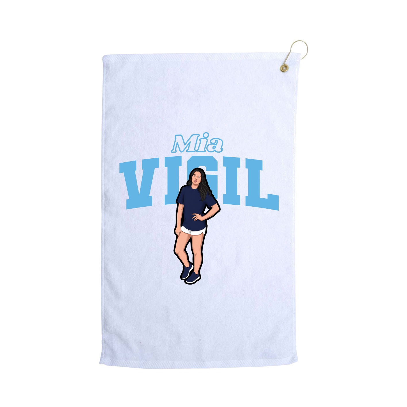 Golf Towel — Name Arch in White