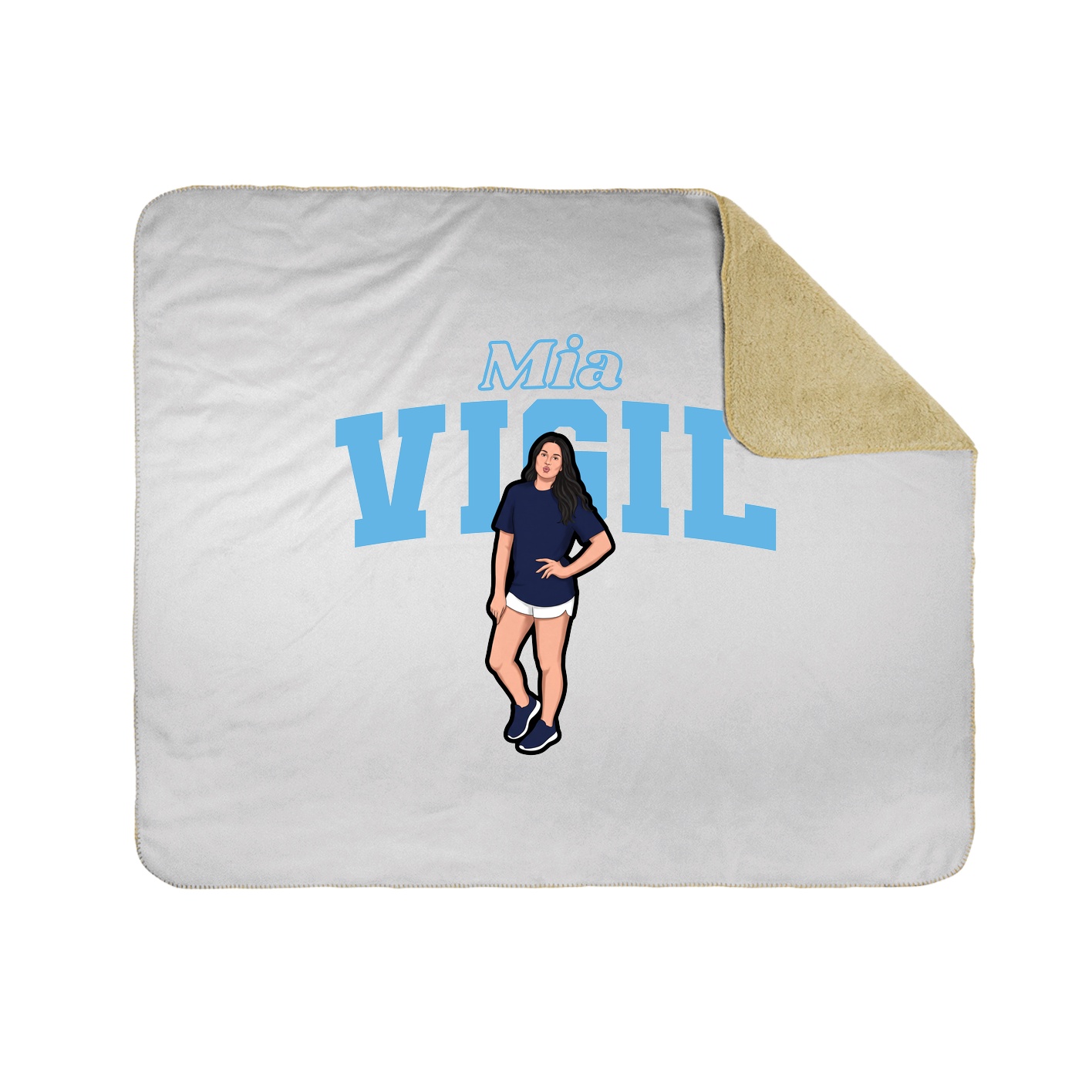 Throw Blanket — Name Arch in White