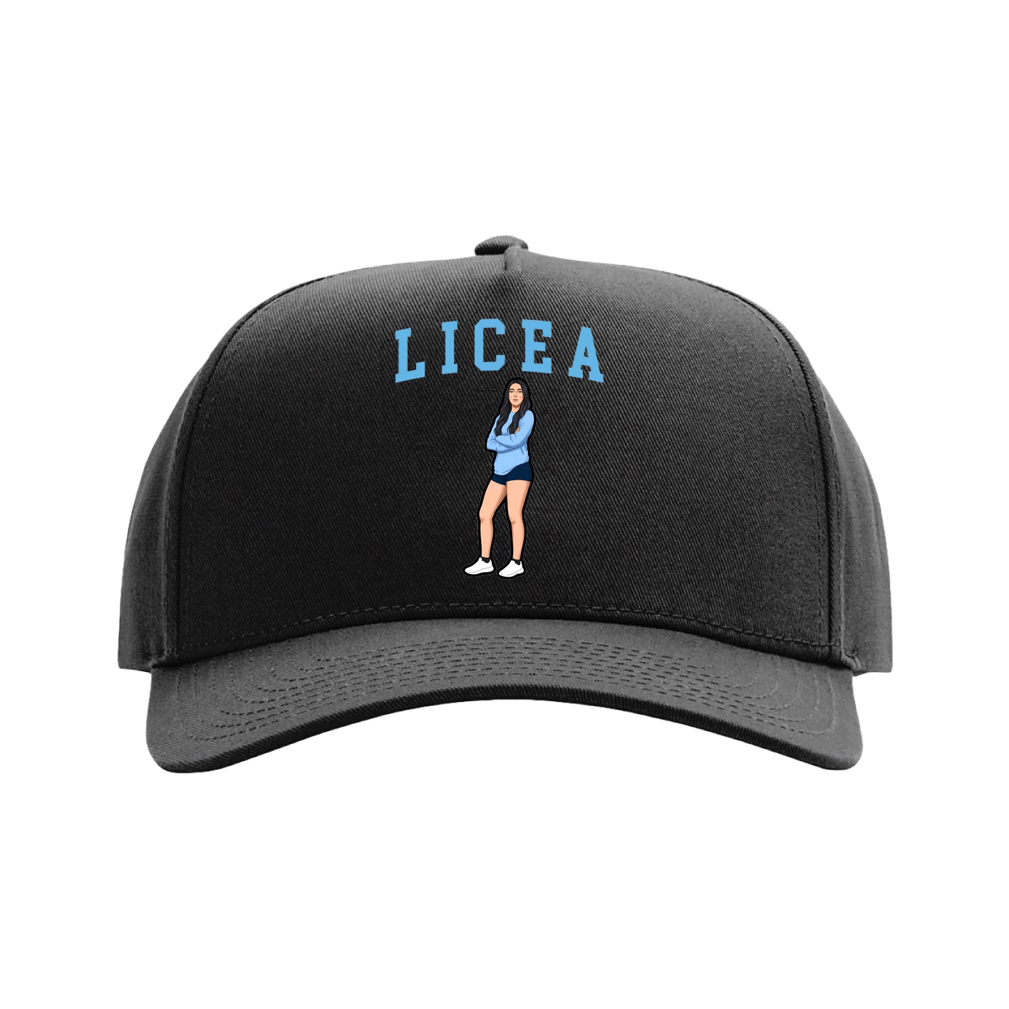 Full Fabric Five-Panel Champ Cap — Shirsey in Black