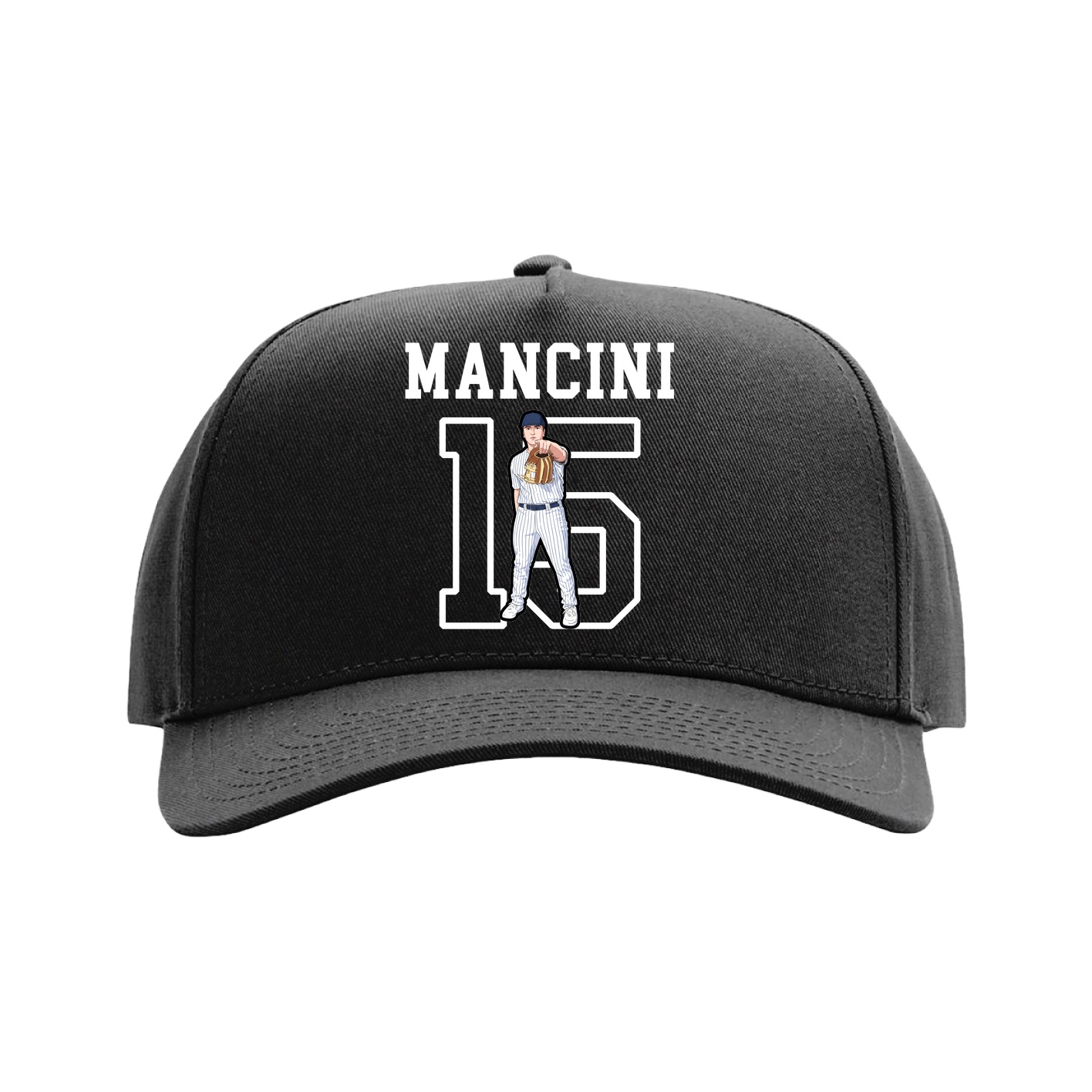 Full Fabric Five-Panel Champ Cap — Shirsey in Black