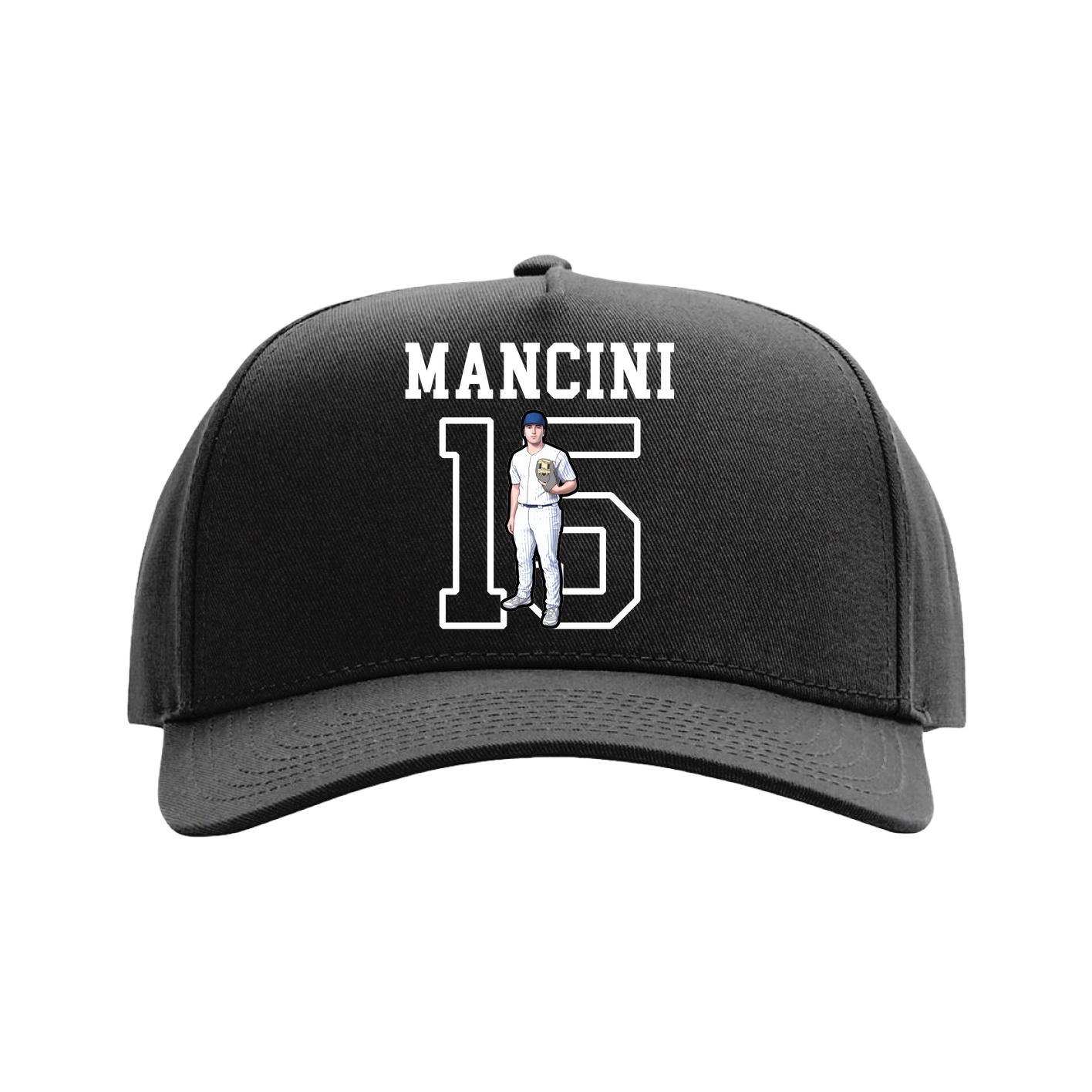 Full Fabric Five-Panel Champ Cap — Shirsey in Black