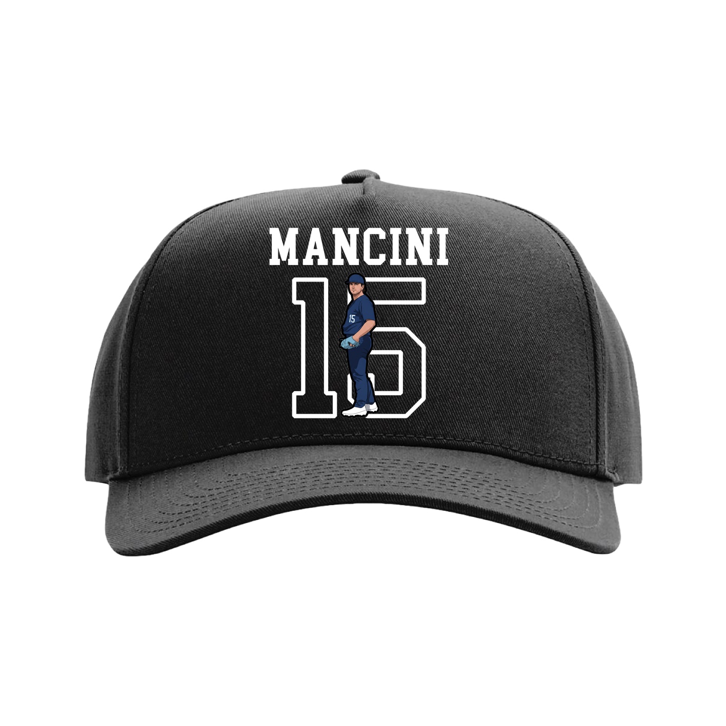 Full Fabric Five-Panel Champ Cap — Shirsey in Black