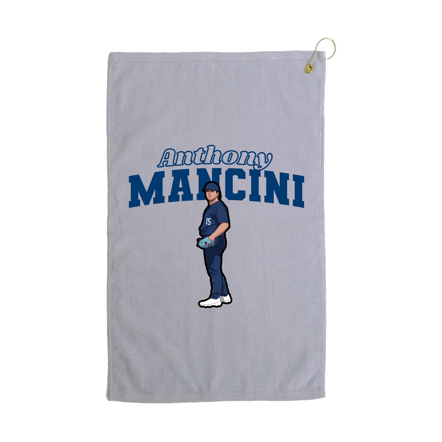 Golf Towel — Name Arch in Grey