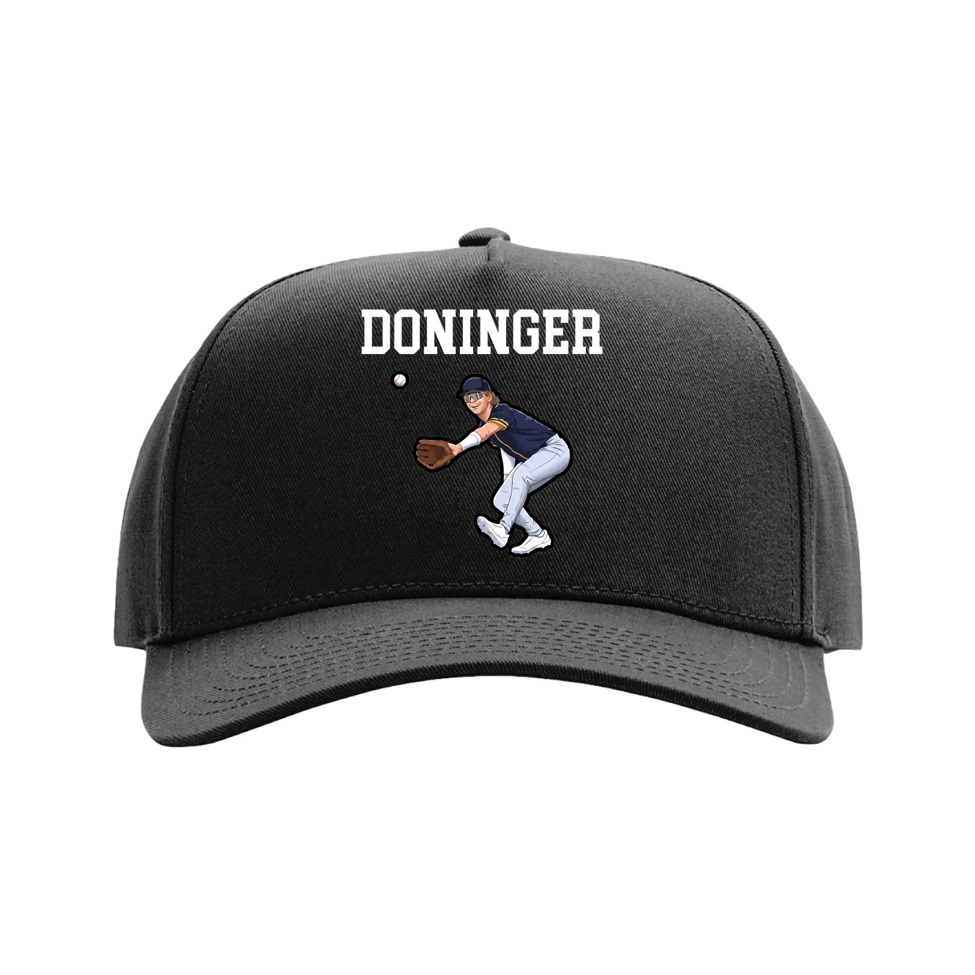 Full Fabric Five-Panel Champ Cap — Shirsey in Black
