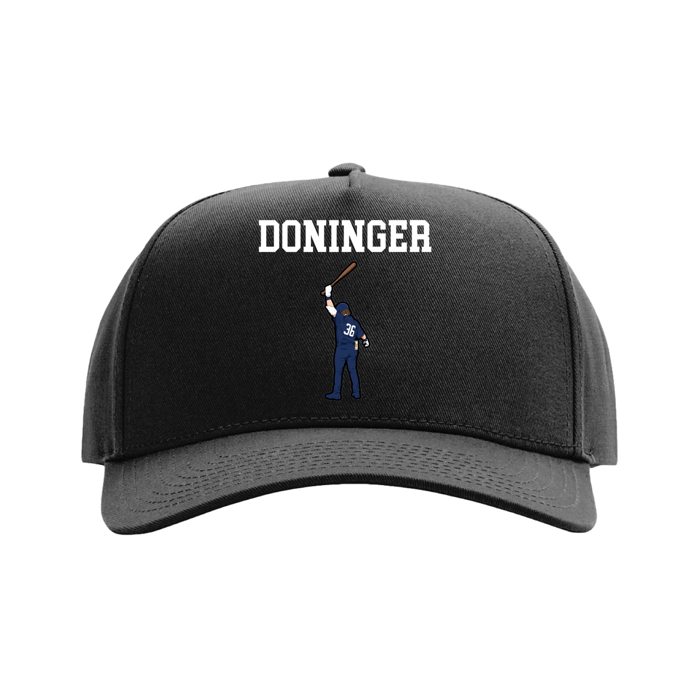 Full Fabric Five-Panel Champ Cap — Shirsey in Black