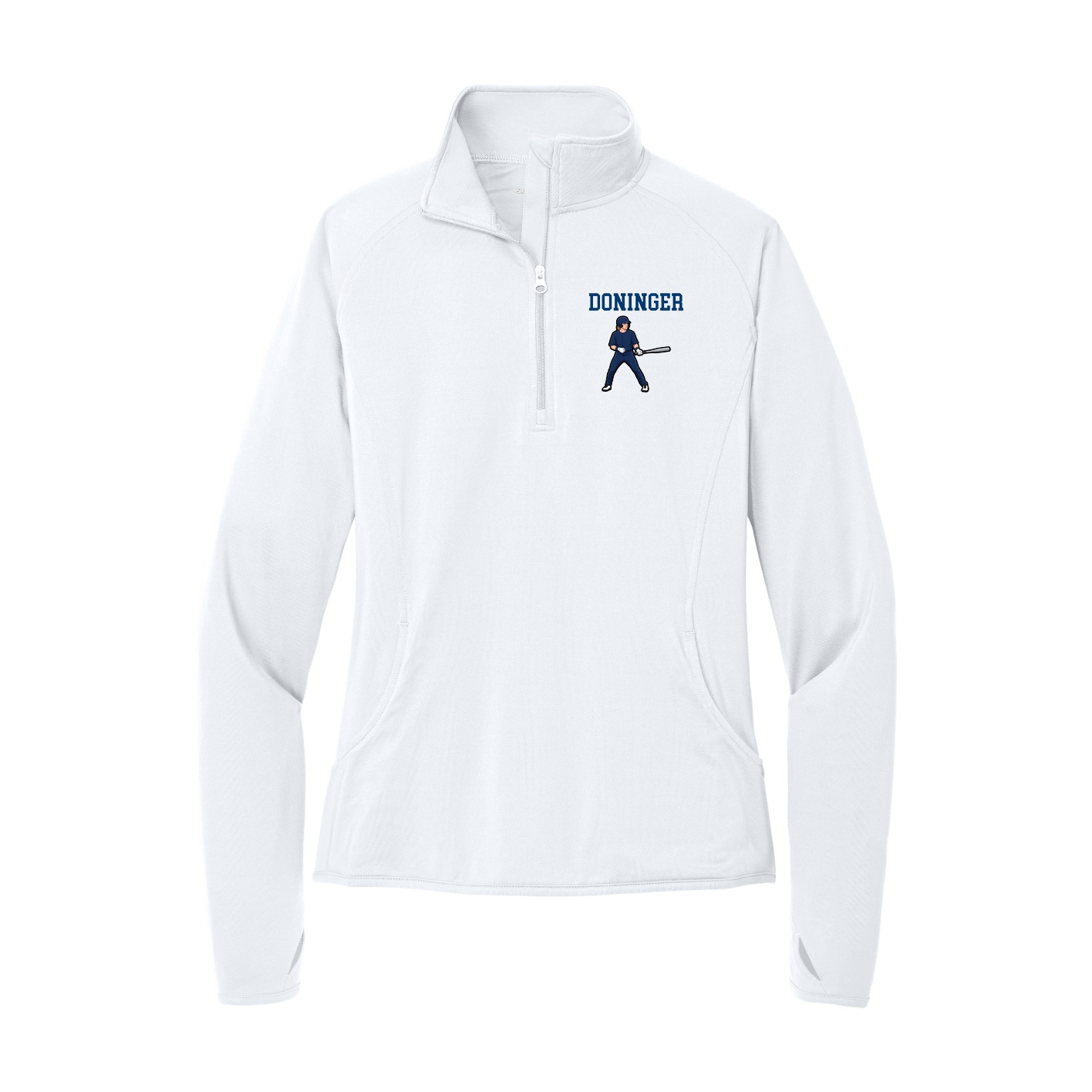 Women's Q-Zip Pullover — Shirsey in White