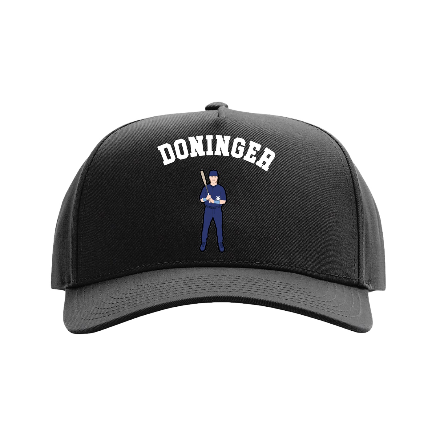 Full Fabric Five-Panel Champ Cap — Shirsey Arch in Black