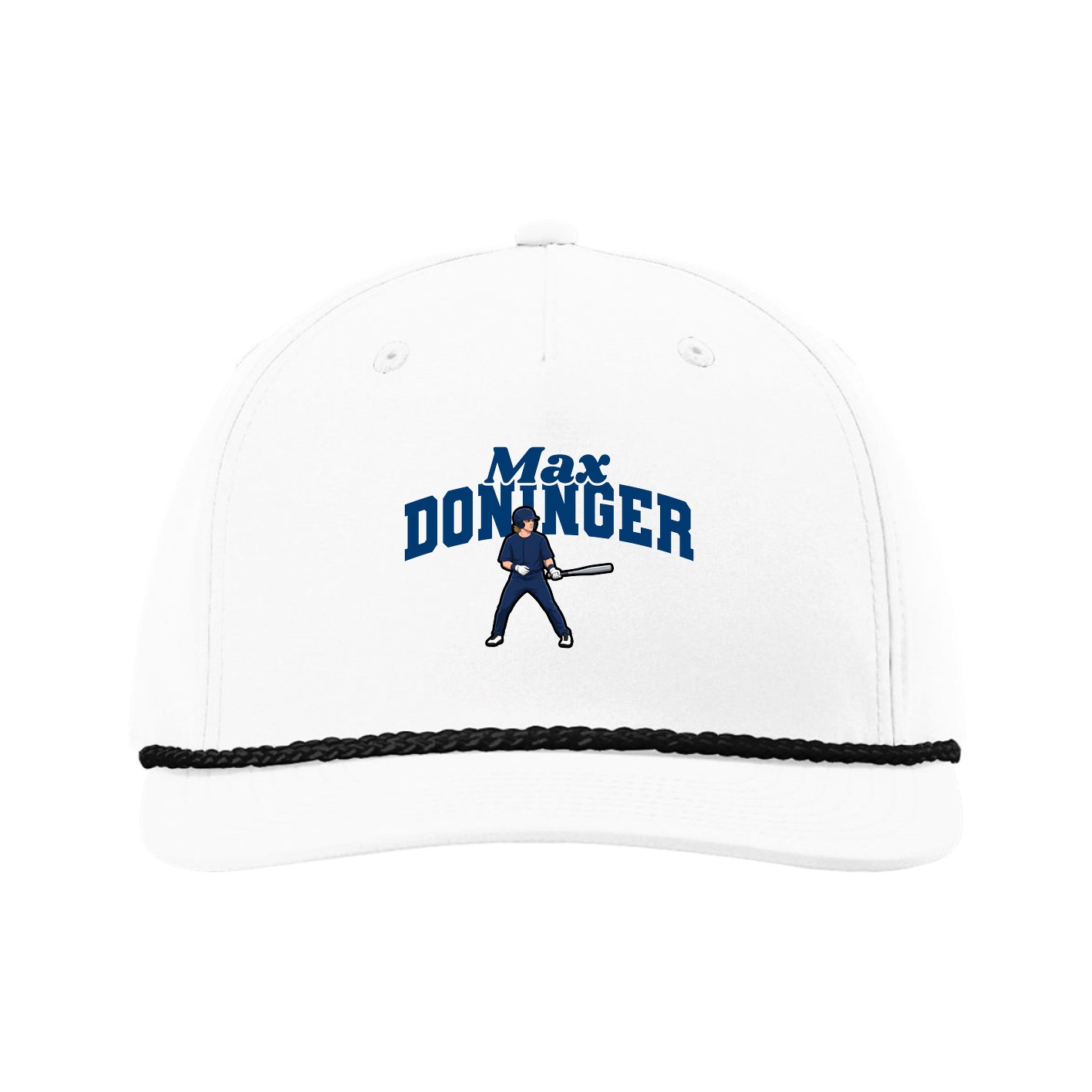 Five-Panel Classic Rope Cap — Signature Arch in White