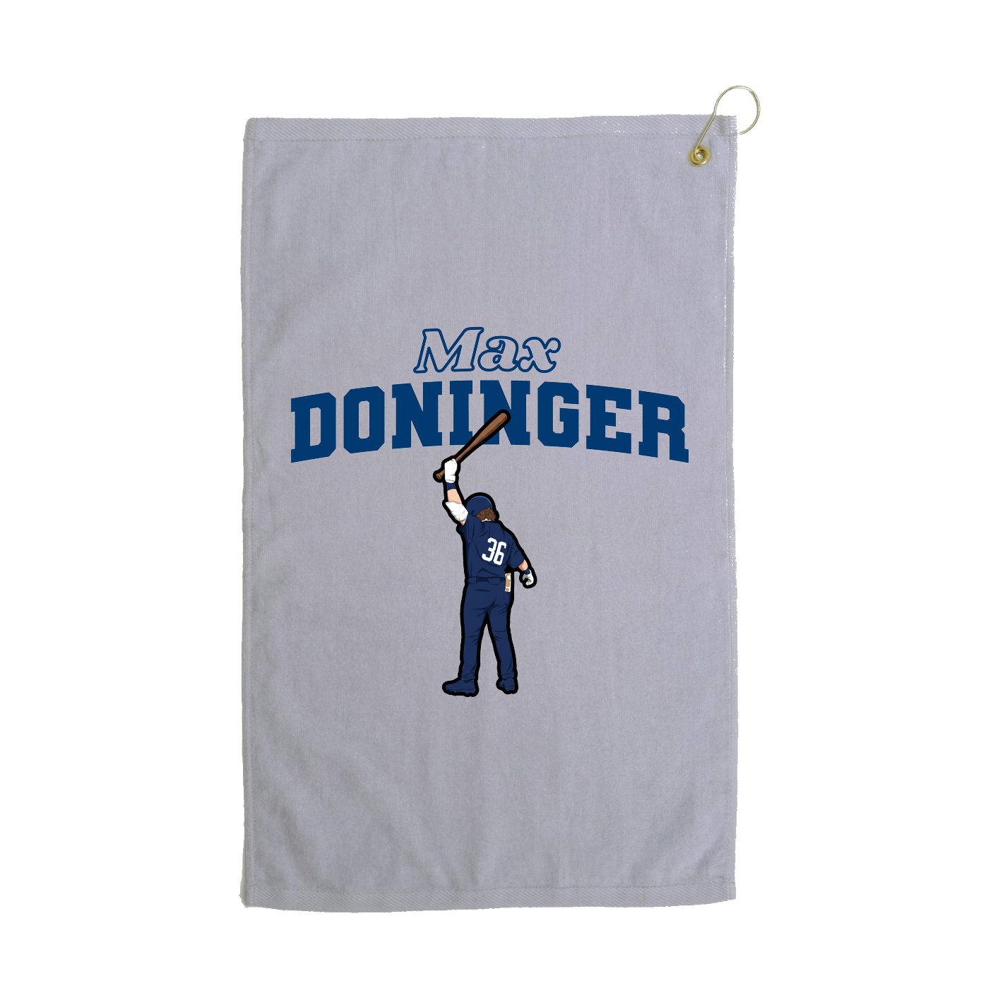 Golf Towel — Name Arch in Grey