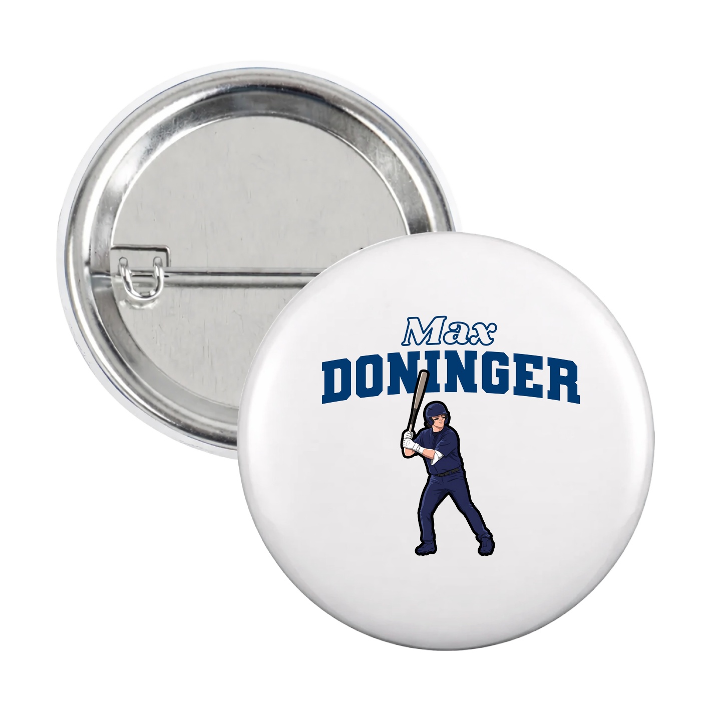 Game Day Button — Name Arch in White