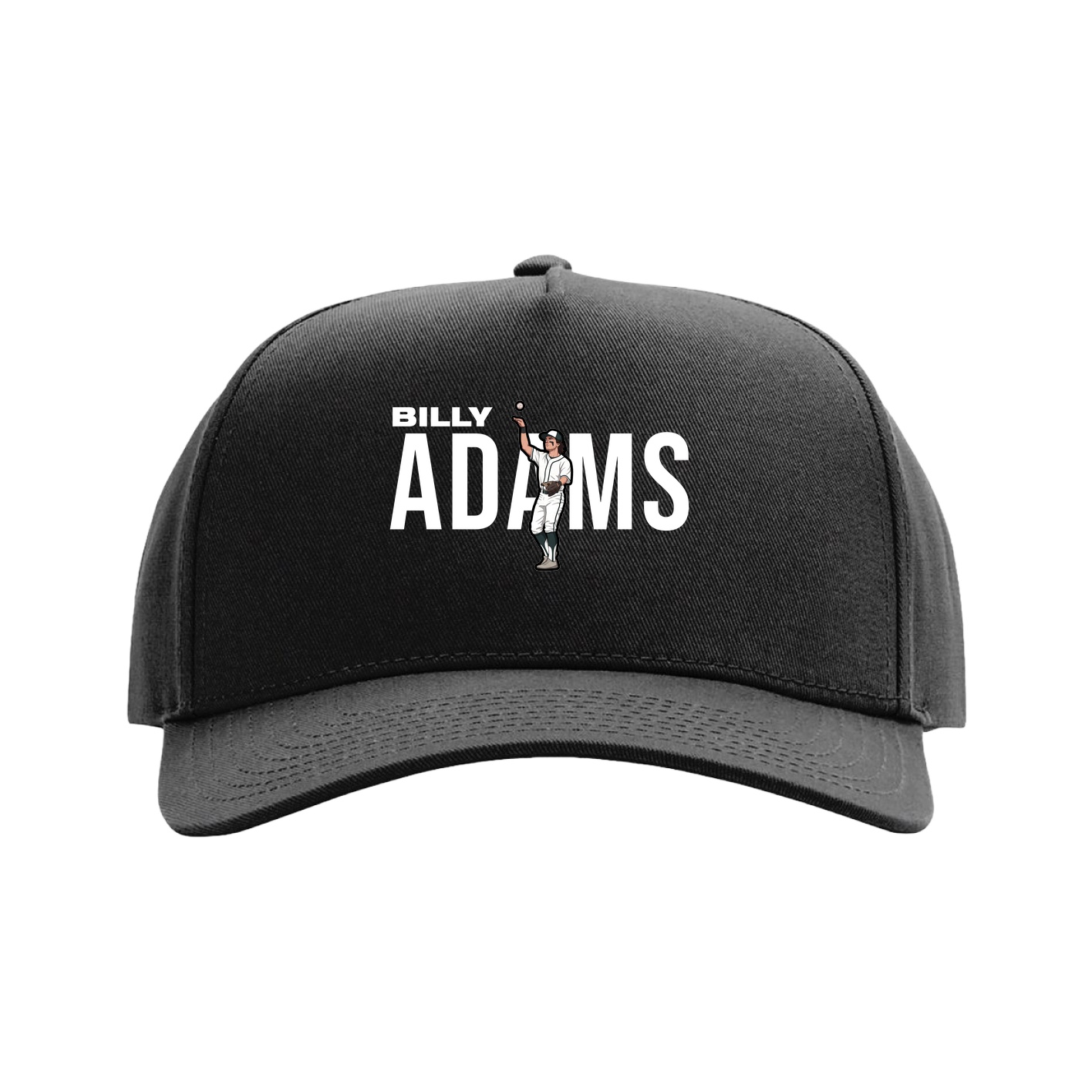 Full Fabric Five-Panel Champ Cap — Player Name in Black