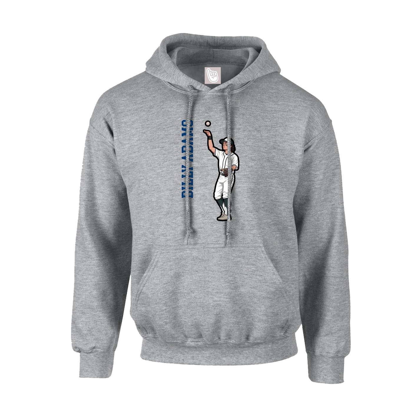 Youth Hoodie — Name Vertical in Grey