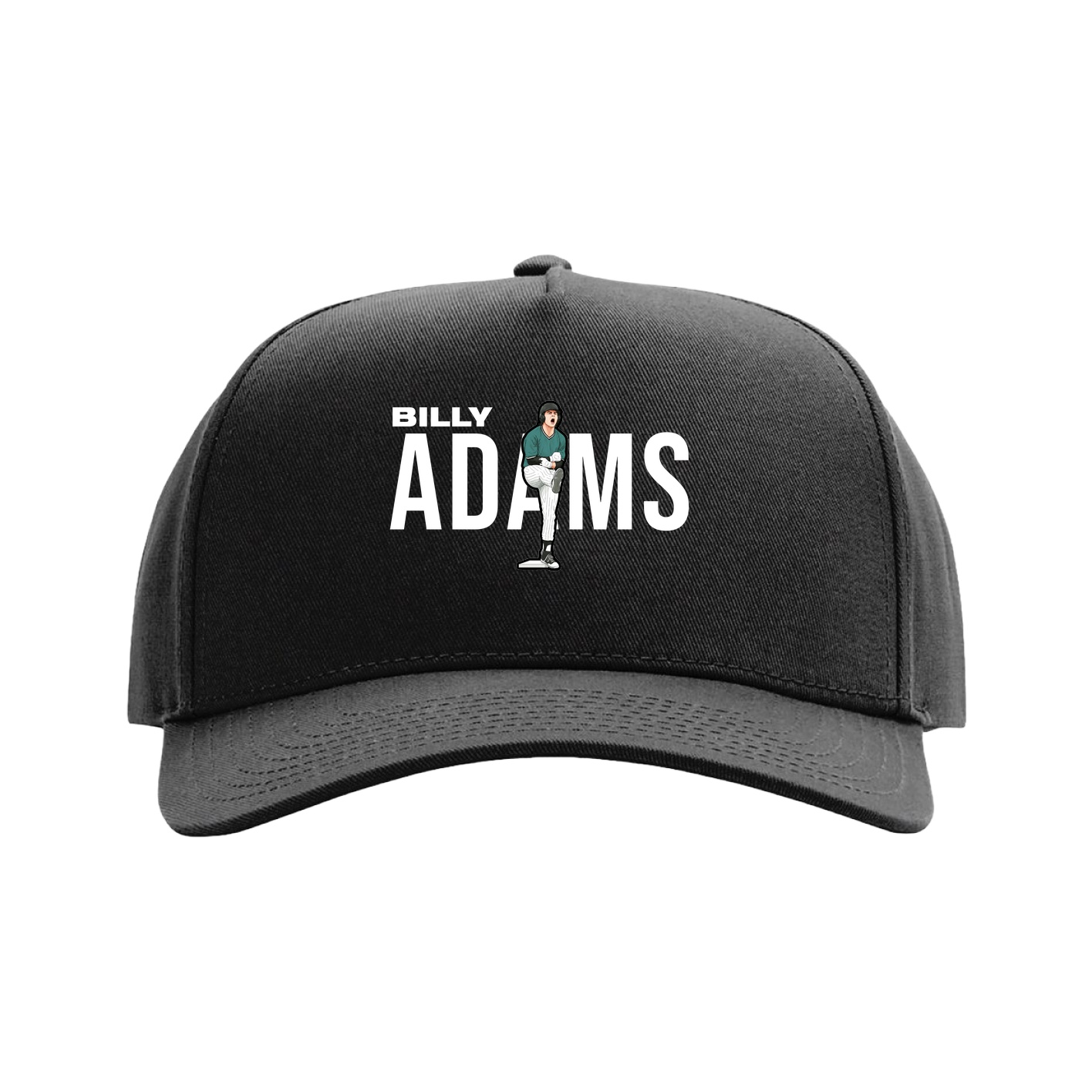 Full Fabric Five-Panel Champ Cap — Player Name in Black