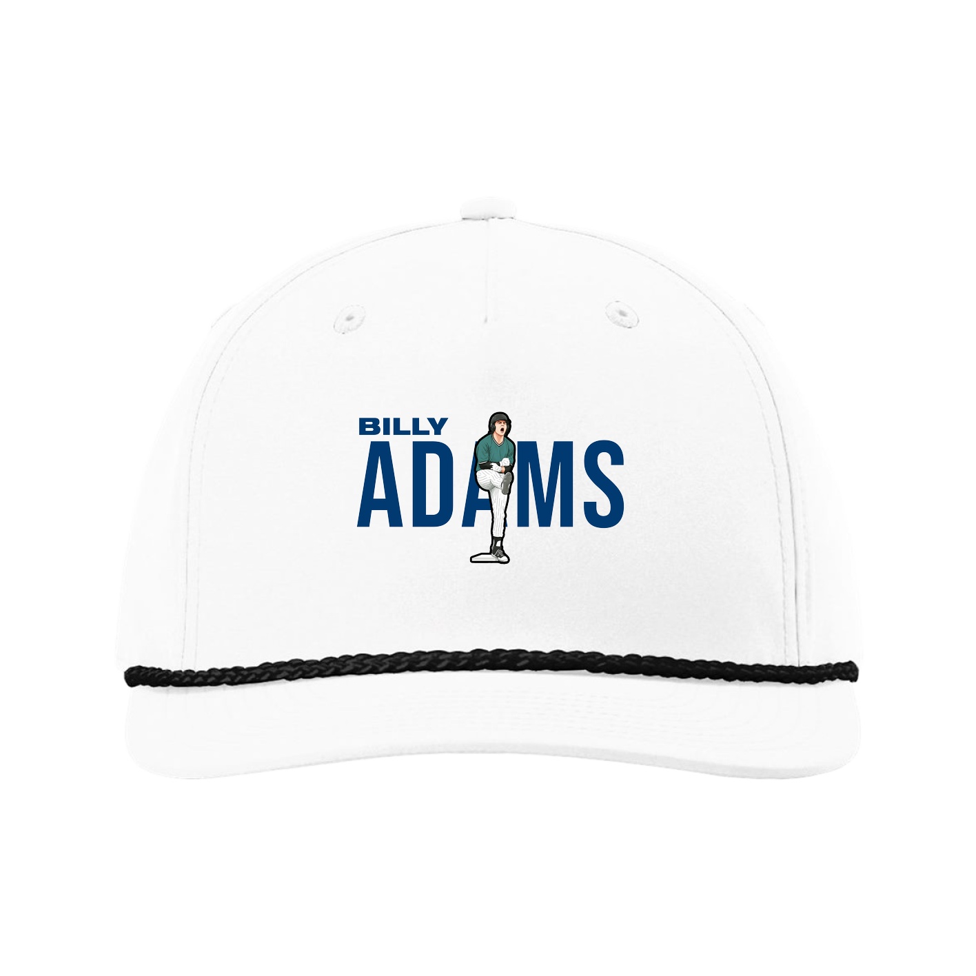 Five-Panel Classic Rope Cap — Player Name in White